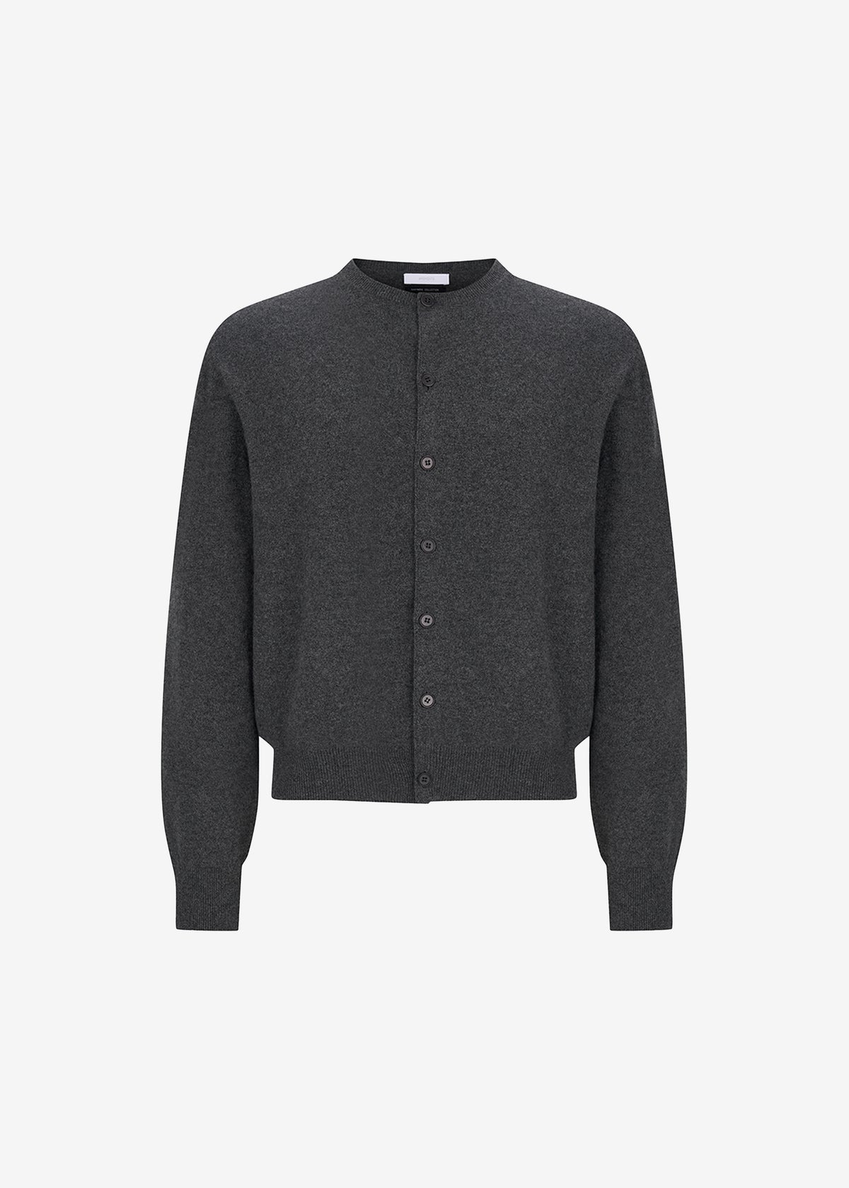 Amomento Cashmere Crewneck Cardigan - Melange Grey