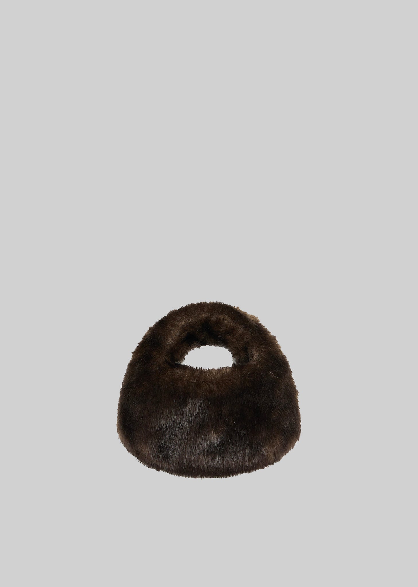 Amomento Mini Fur Tote Bag - Dark Brown - 3