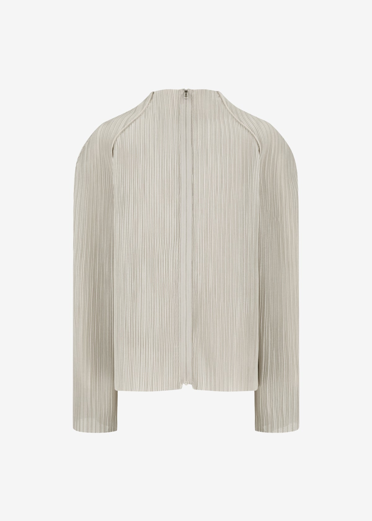 Amomento Pleats Zip Up Jumper - Beige - 7