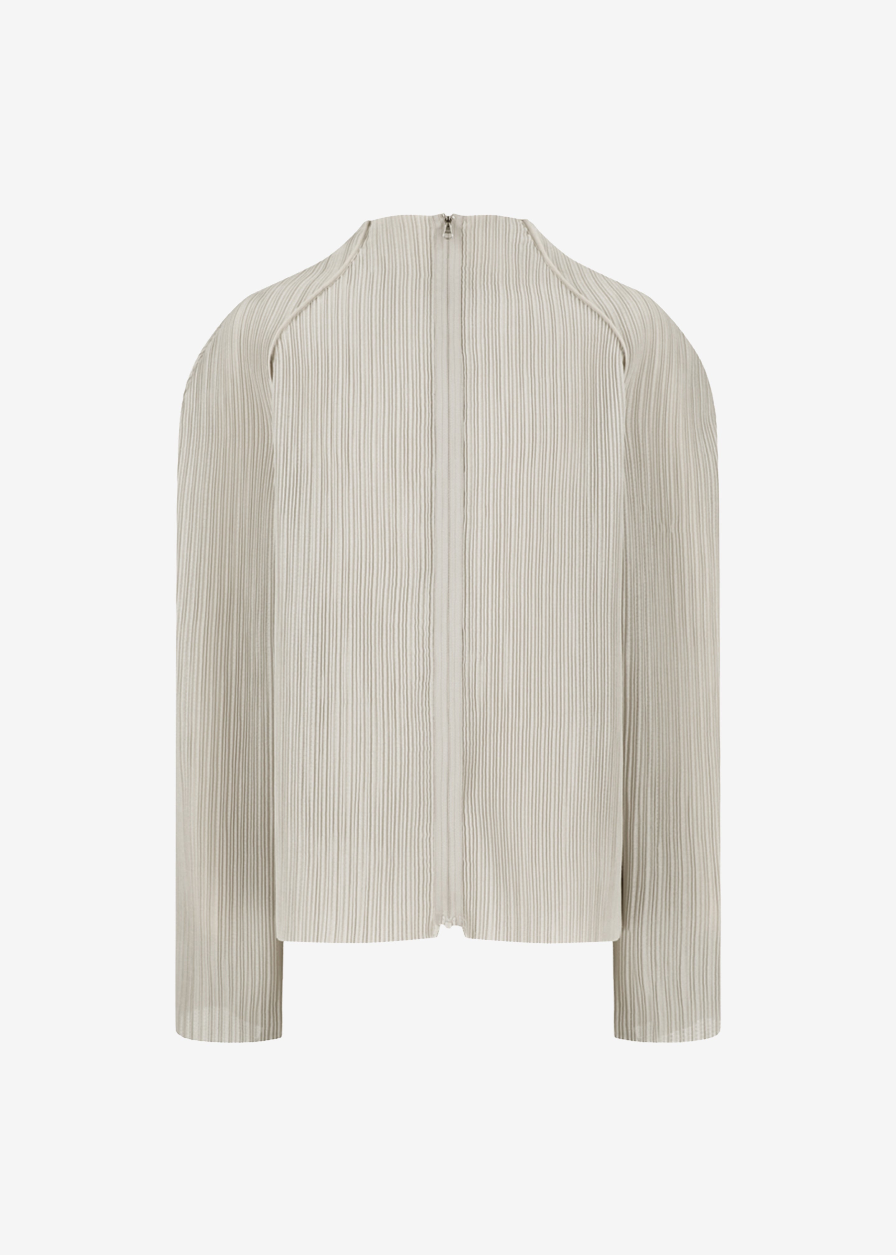 Amomento Pleats Zip Up Jumper - Beige - 7