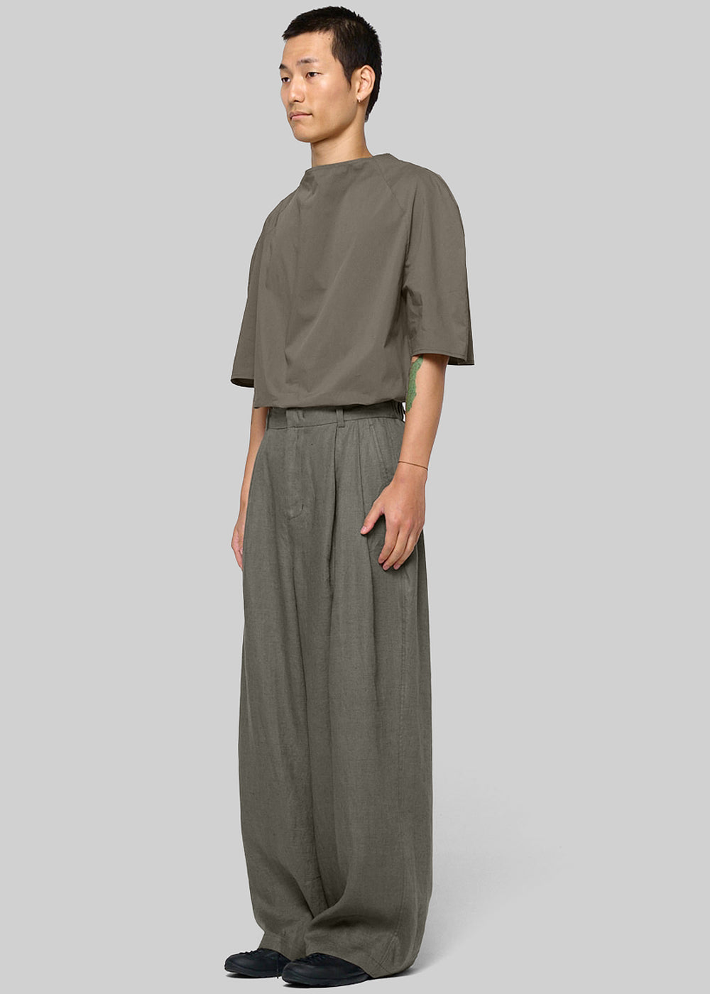 Amomento Raglan Cowl Neck Top - Khaki - 1
