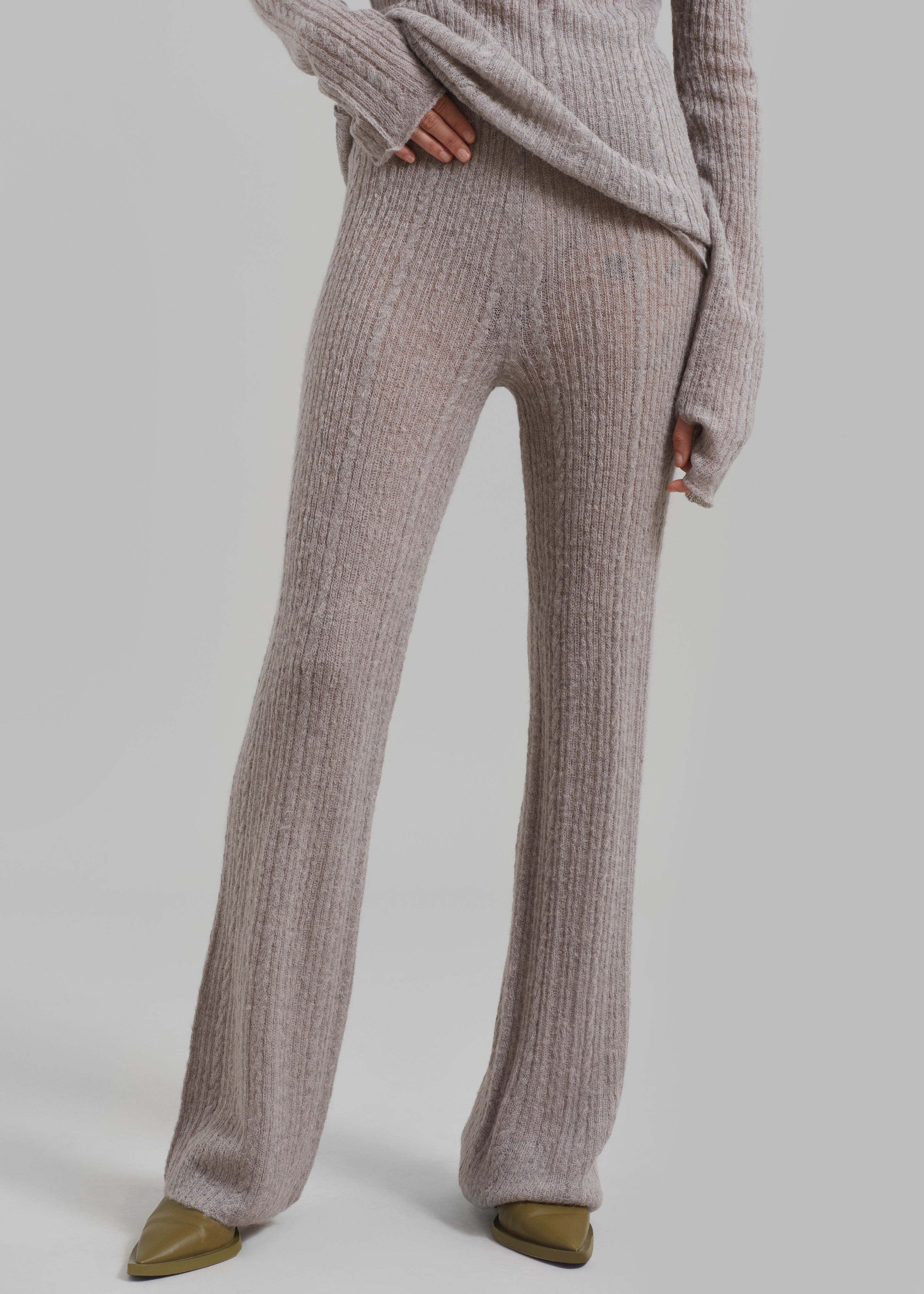 Amomento Sheer Knit Pants - Charcoal - 2