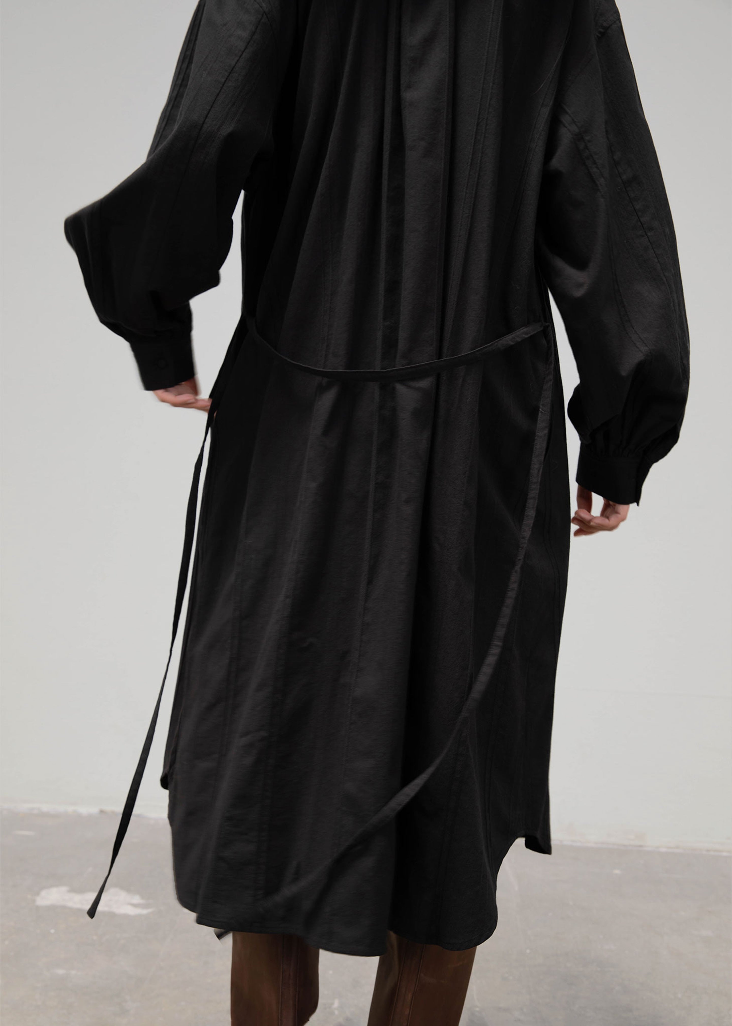 Amomento Shirring Long Dress - Black
