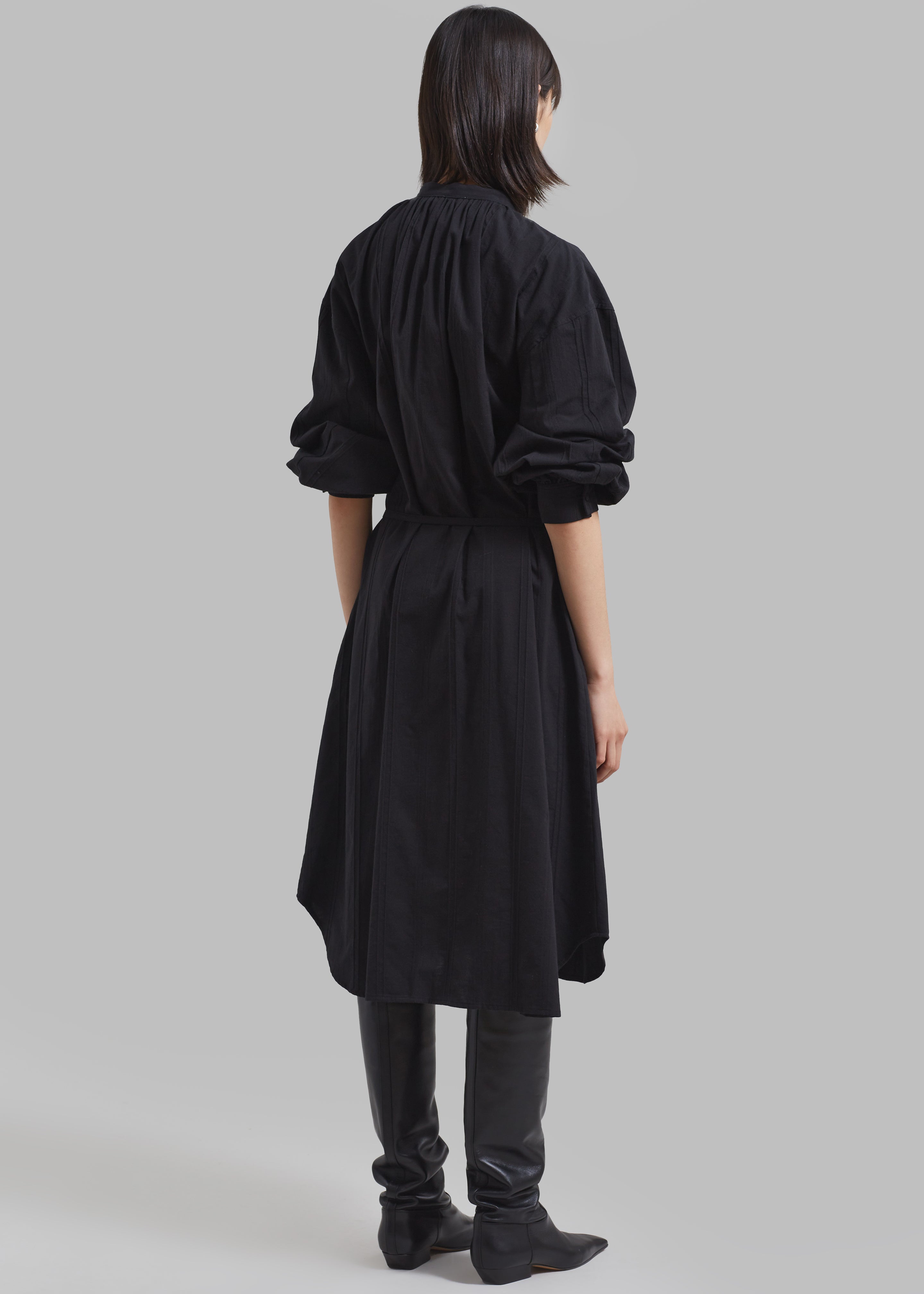 Amomento Shirring Long Dress - Black