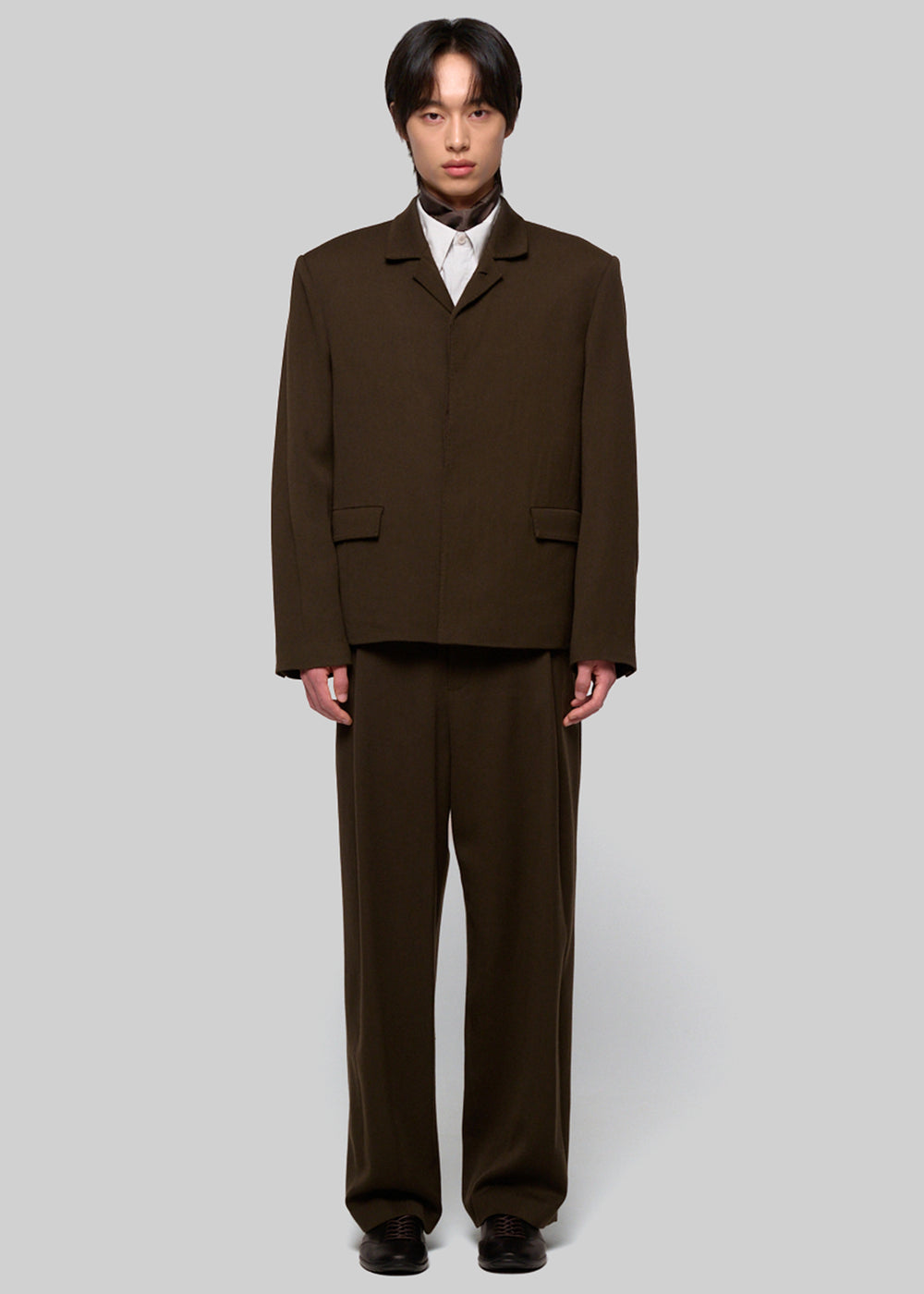 Amomento Single Breasted Wool Jacket - Brown