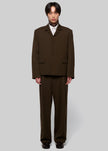 Amomento Single Breasted Wool Jacket - Brown