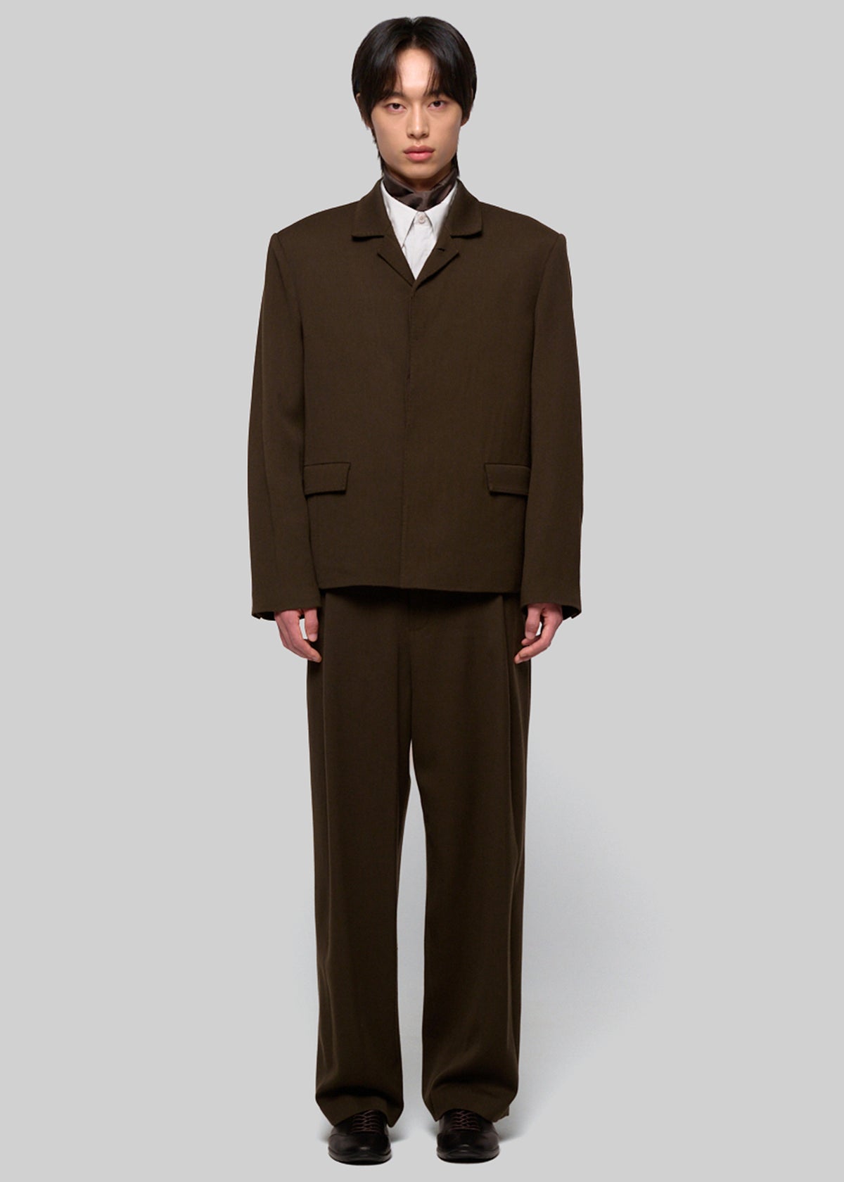 Amomento Single Breasted Wool Jacket - Brown