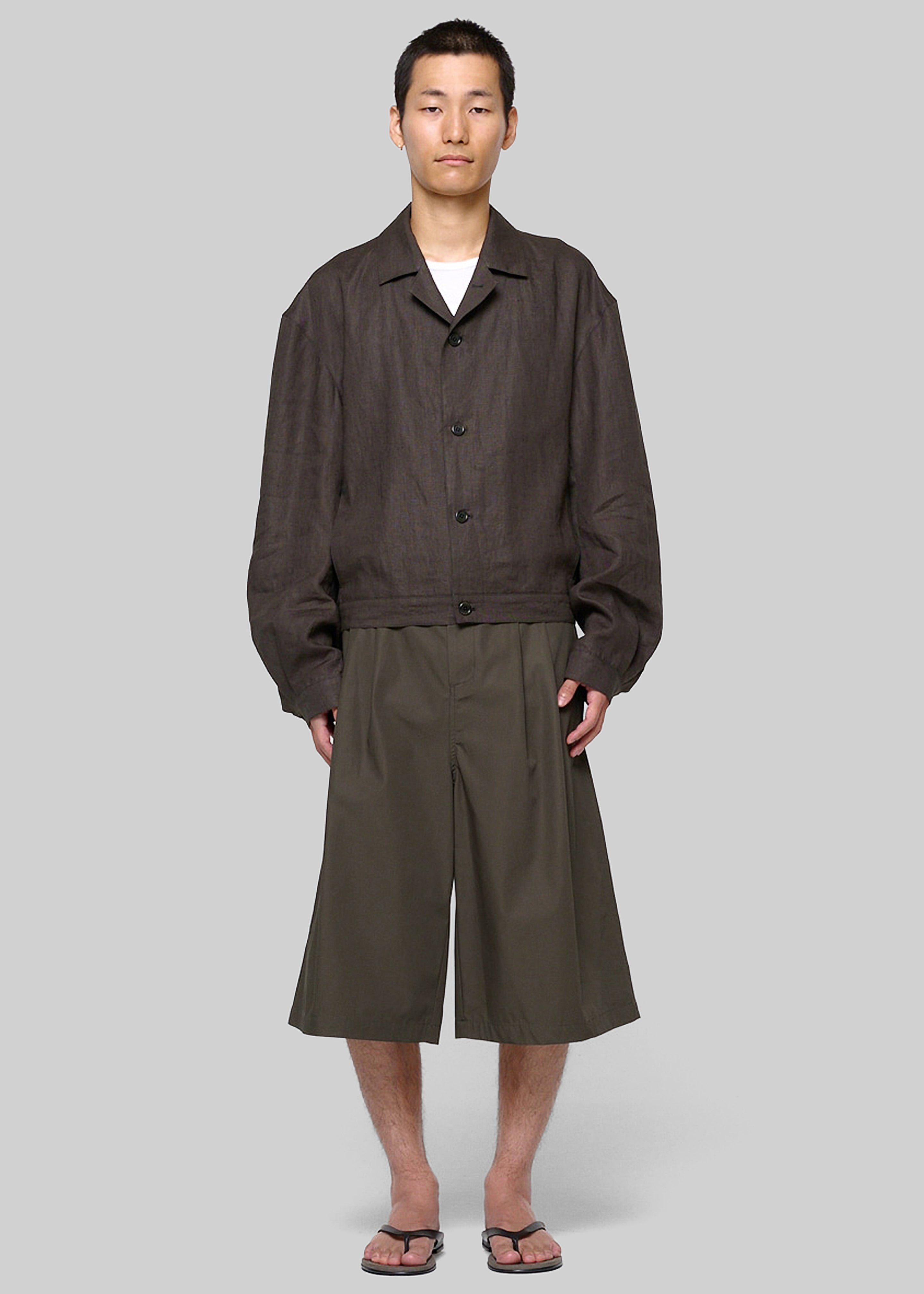 Amomento Two Tuck Wide Shorts - Brown - 3