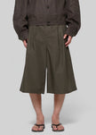 Amomento Two Tuck Wide Shorts - Brown