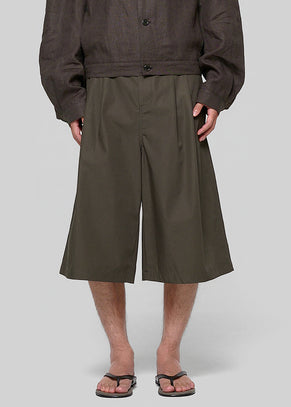 Amomento Two Tuck Wide Shorts - Brown