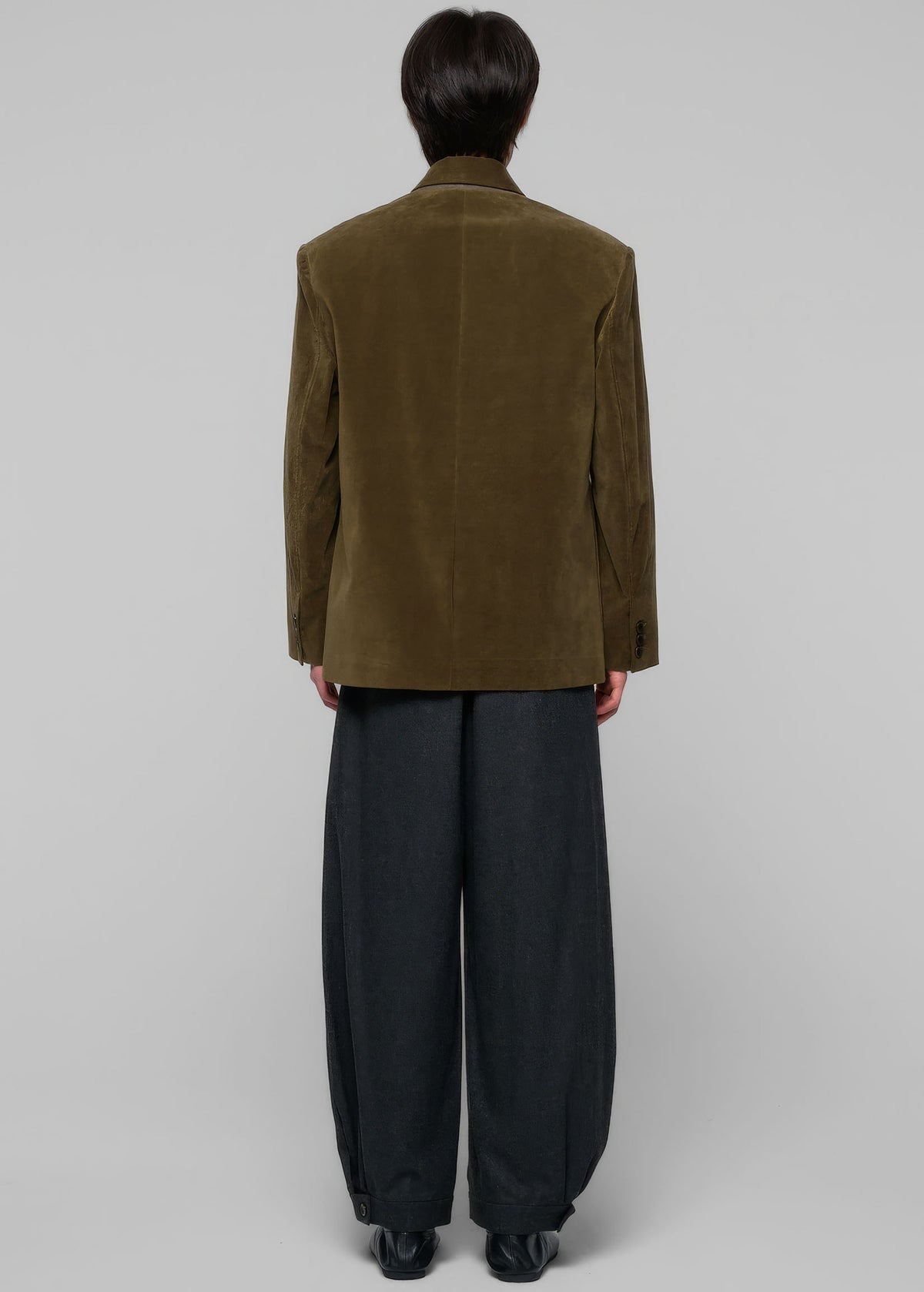 Amomento Velvet Oversized Jacket - Khaki