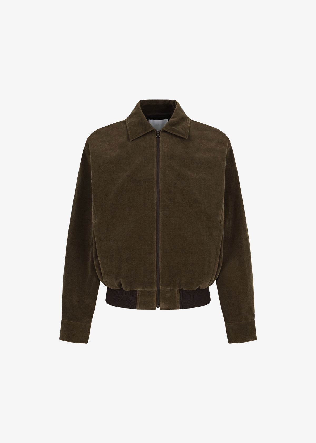 Amomento Velvet Zip Up Jumper - Khaki