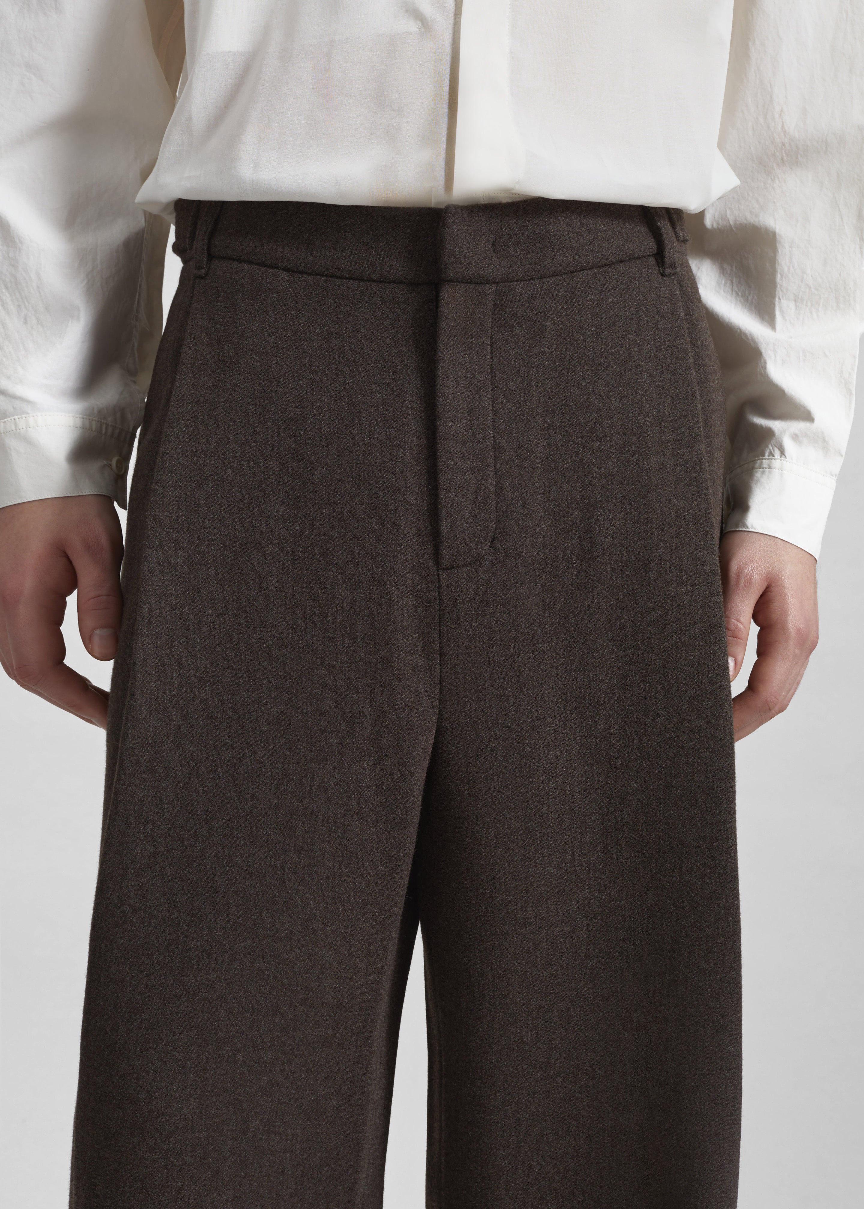 パンツ AMOMENTO Wool Martin Pants Amomento Wool Martin Pants - Brown – The Frankie Shop