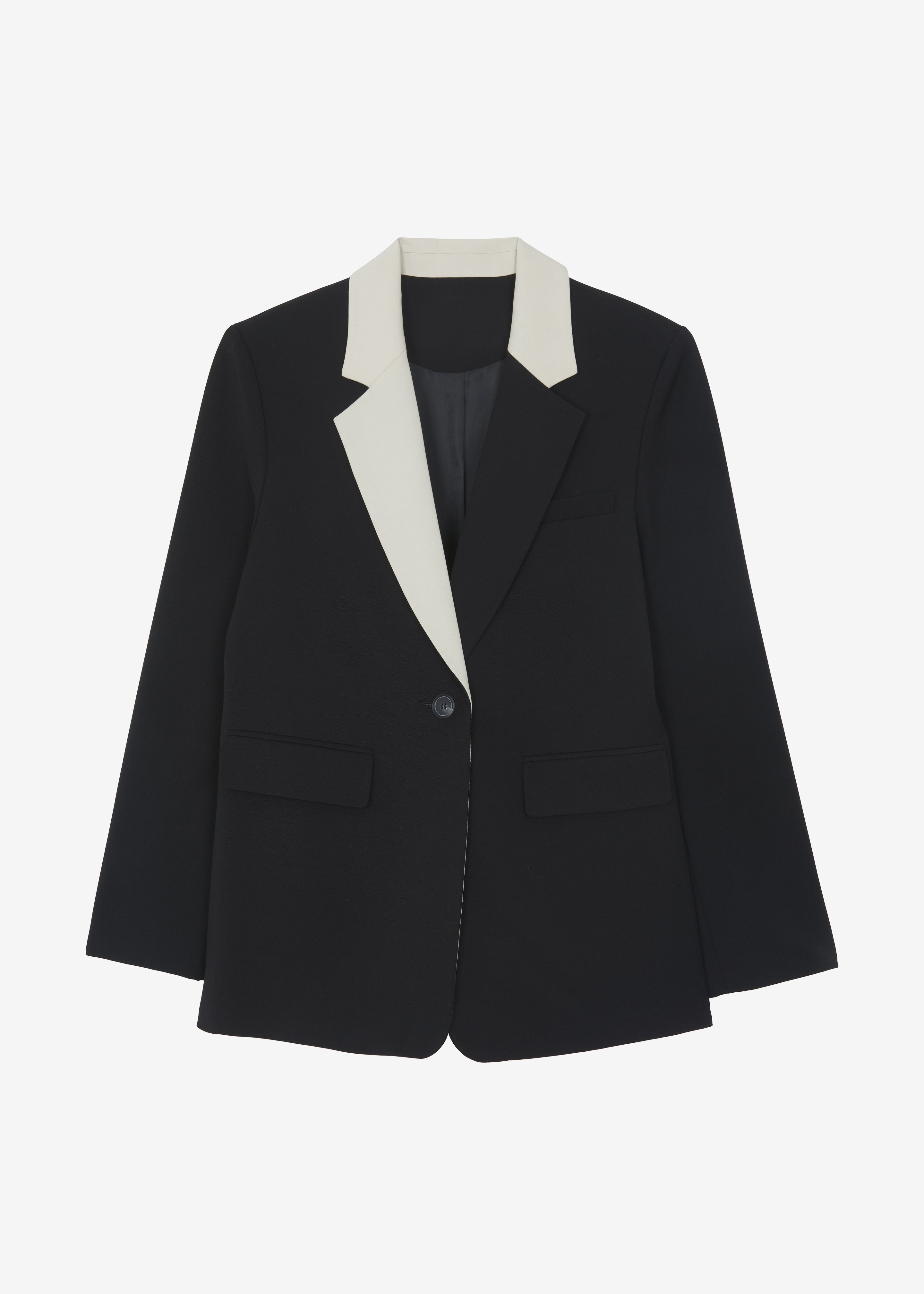 Amos Color Block Blazer - Black