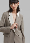 Amos Color Block Blazer - Khaki