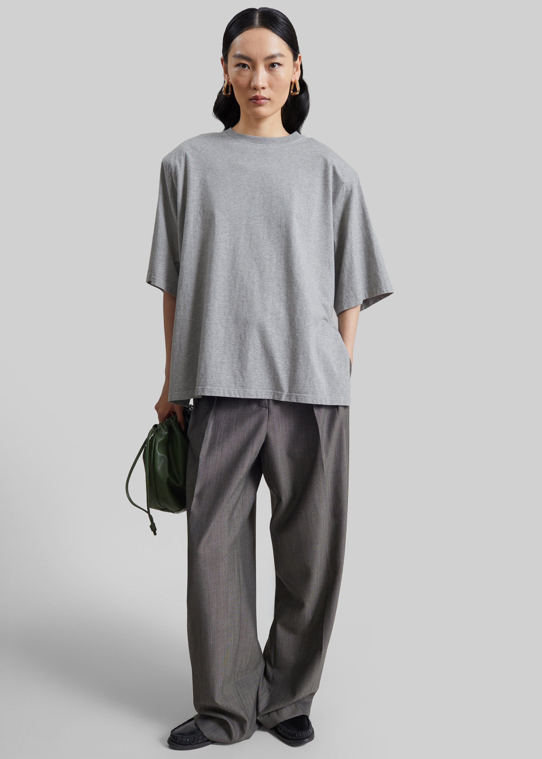 Shop the look image for Anira Padded T-Shirt - Grey Melange