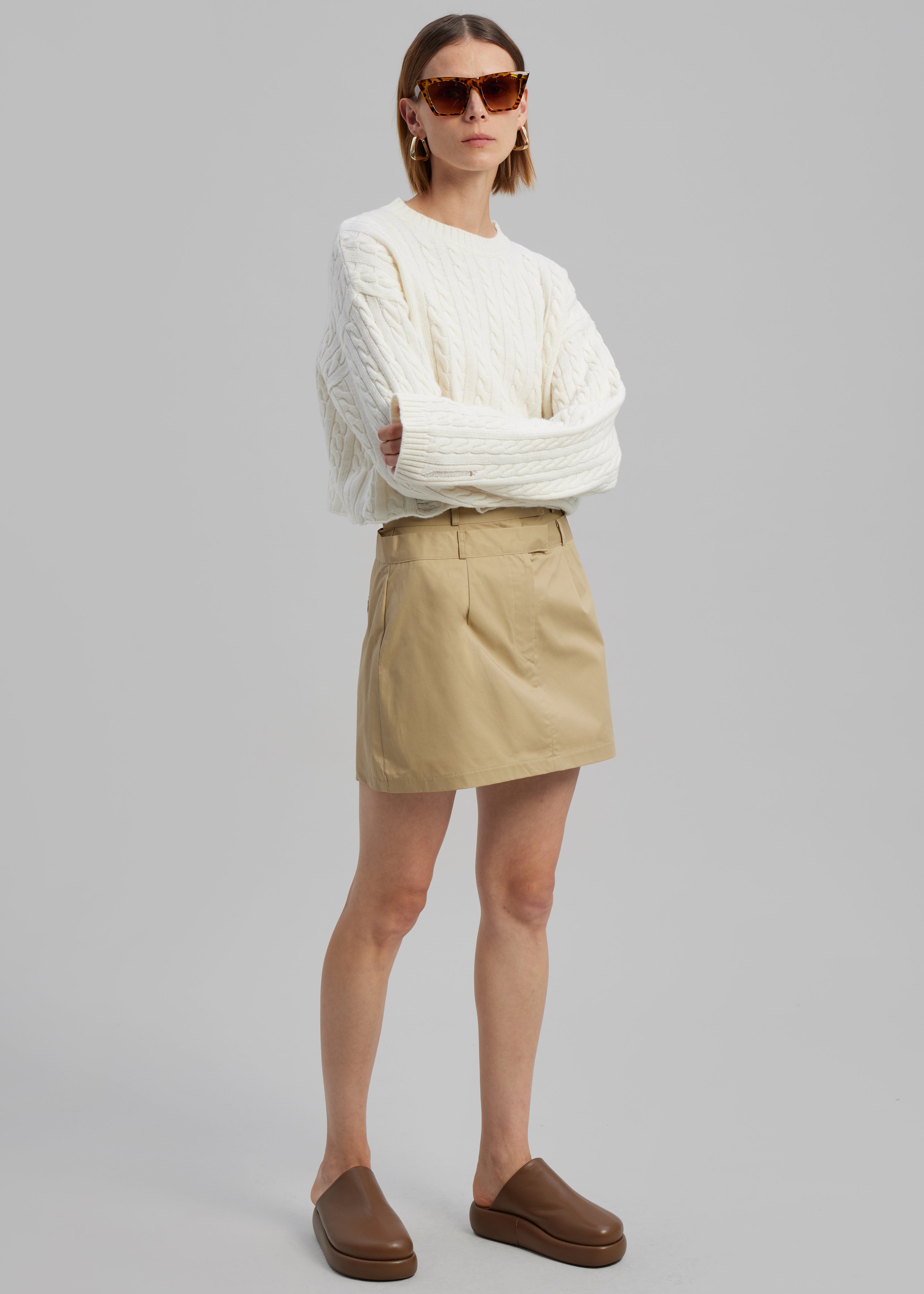 Anita Mini Skirt - Tan - 1