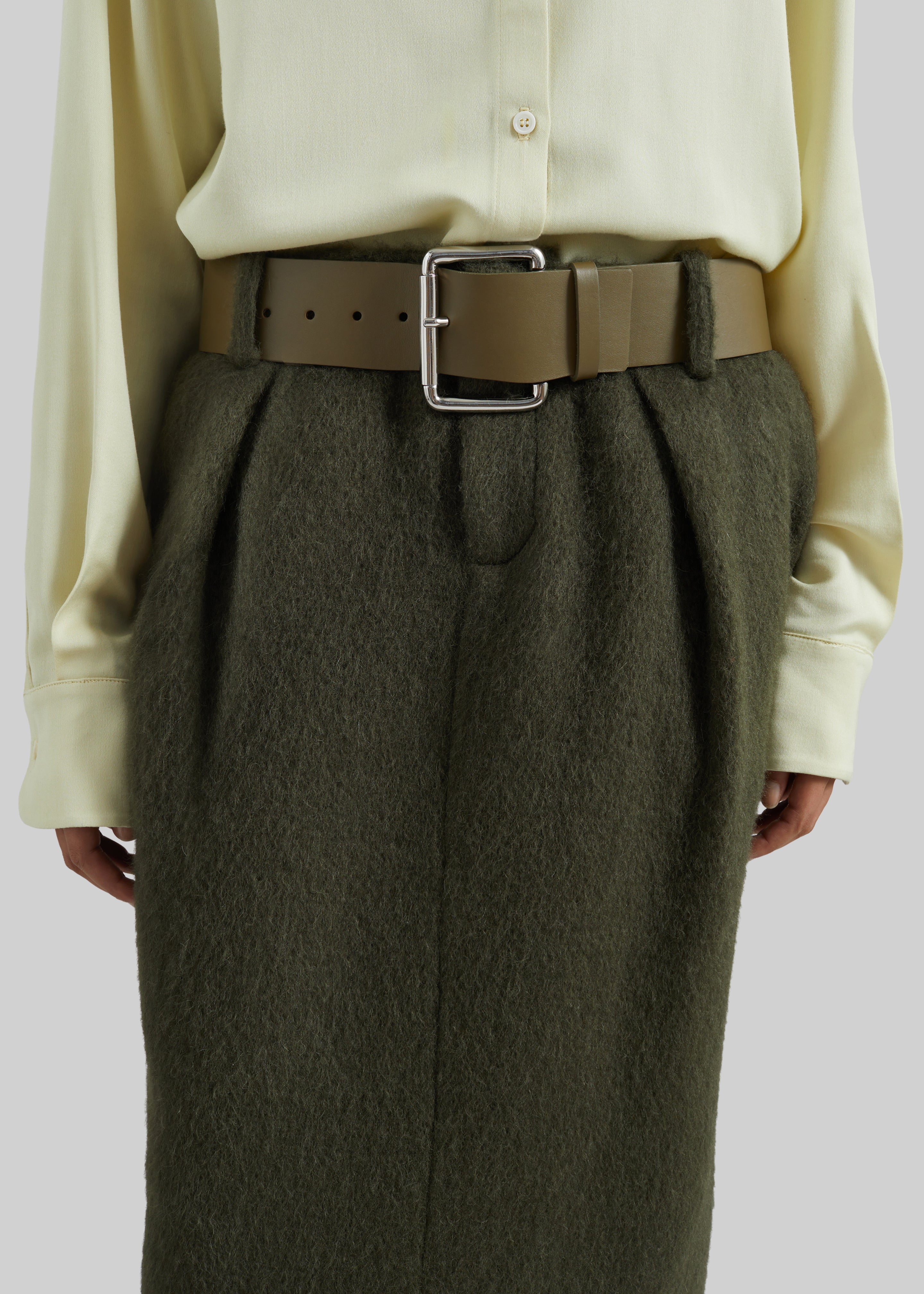 Marty Leather Belt - Army Green - 2
