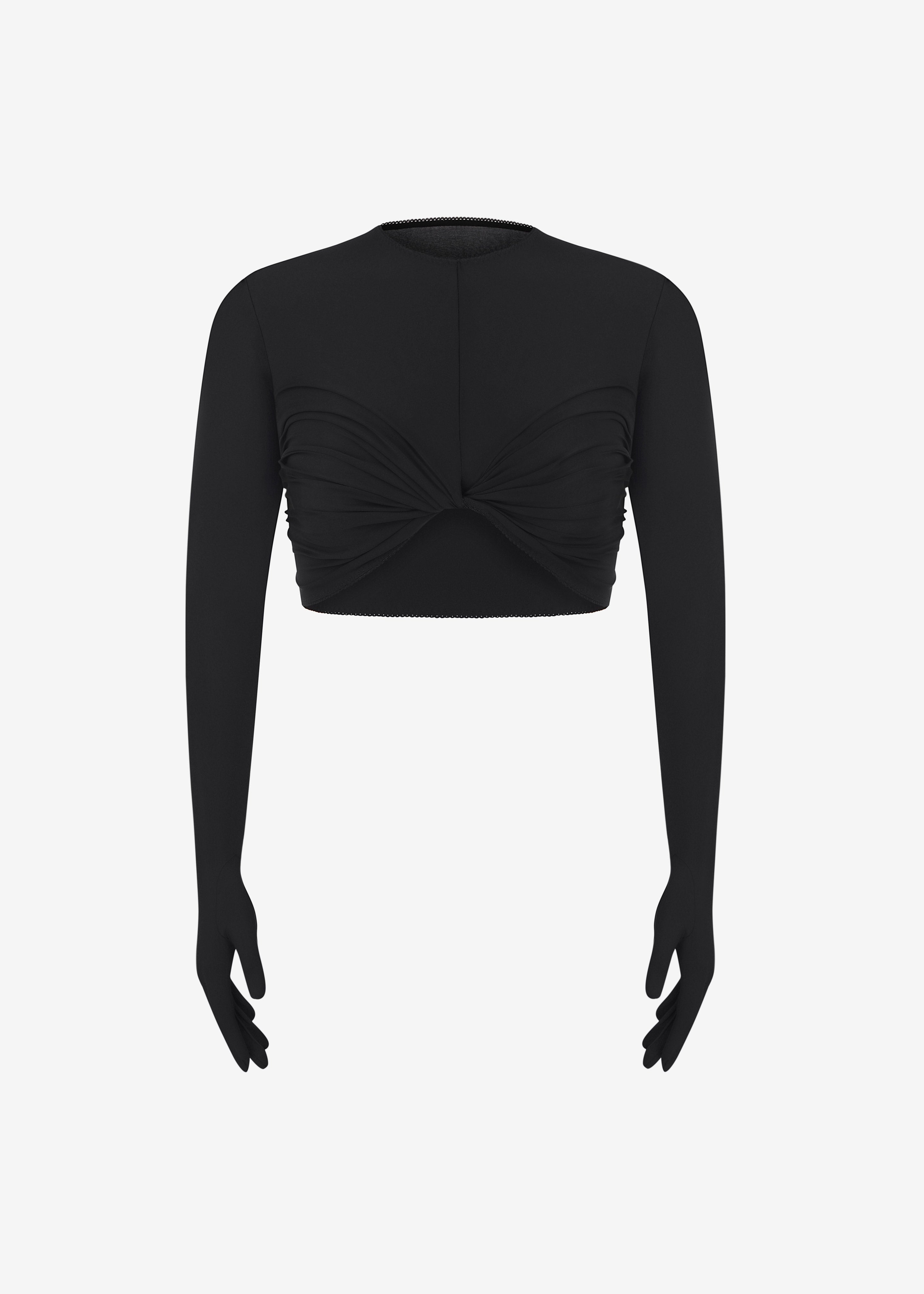 Anna October Maia Crop Top With Gloves - Black - 8