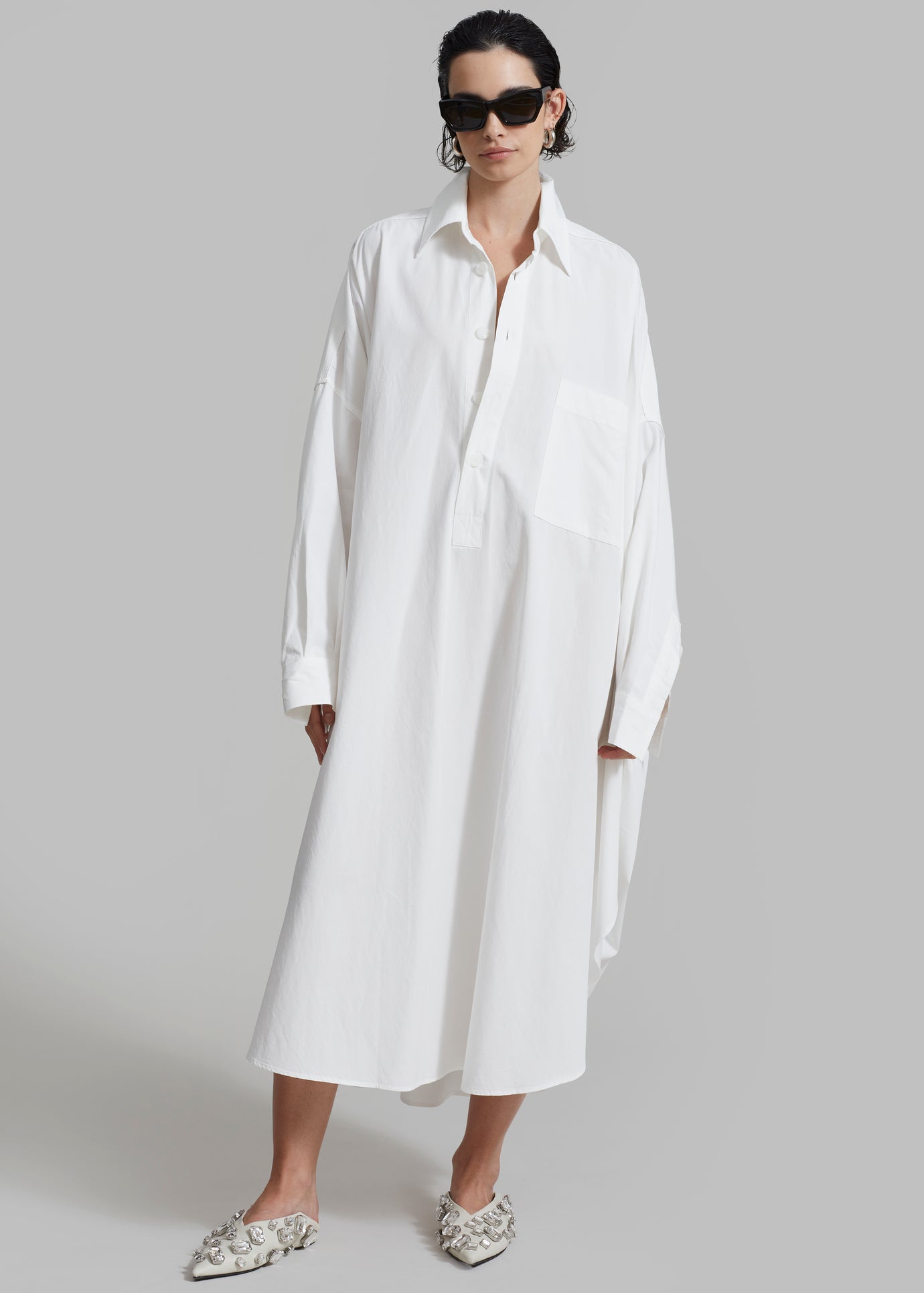 Annalise Shirt Dress - White
