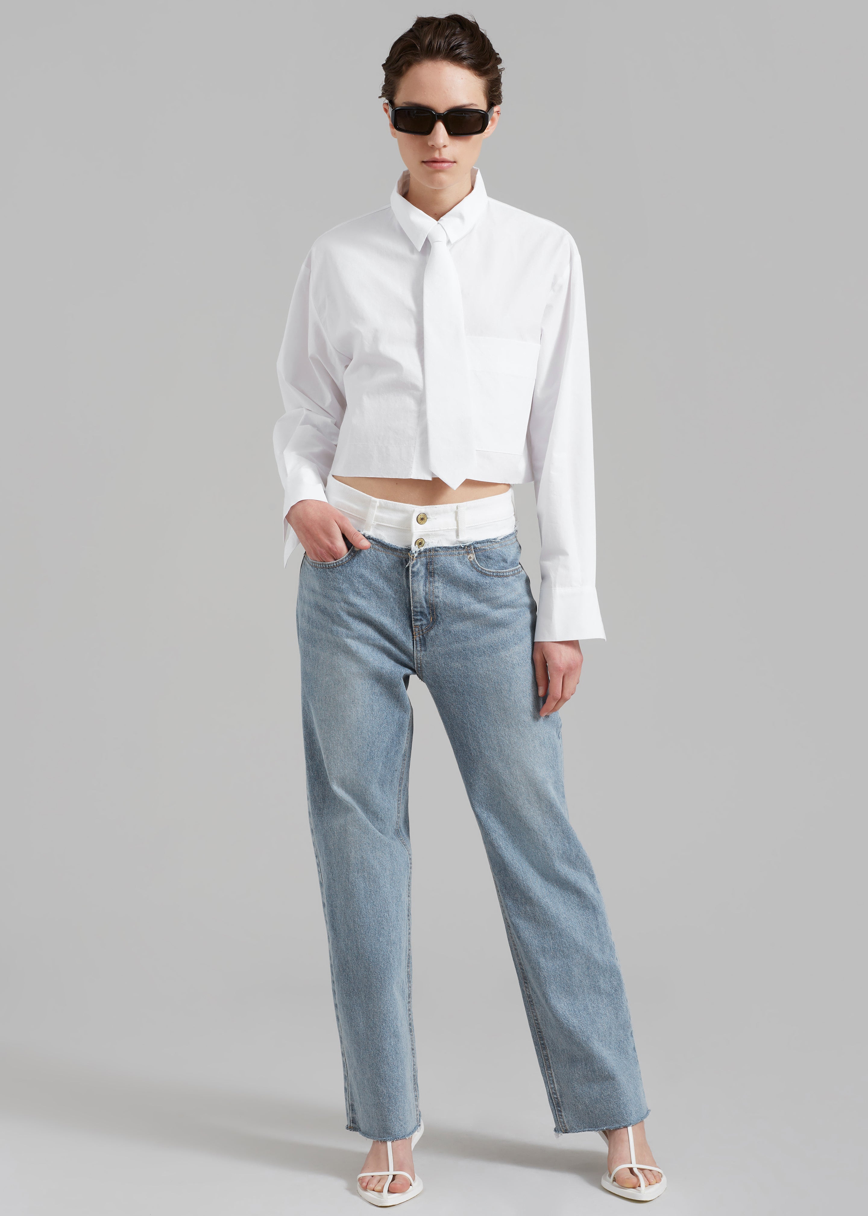 Annie Necktie Shirt - White - 3