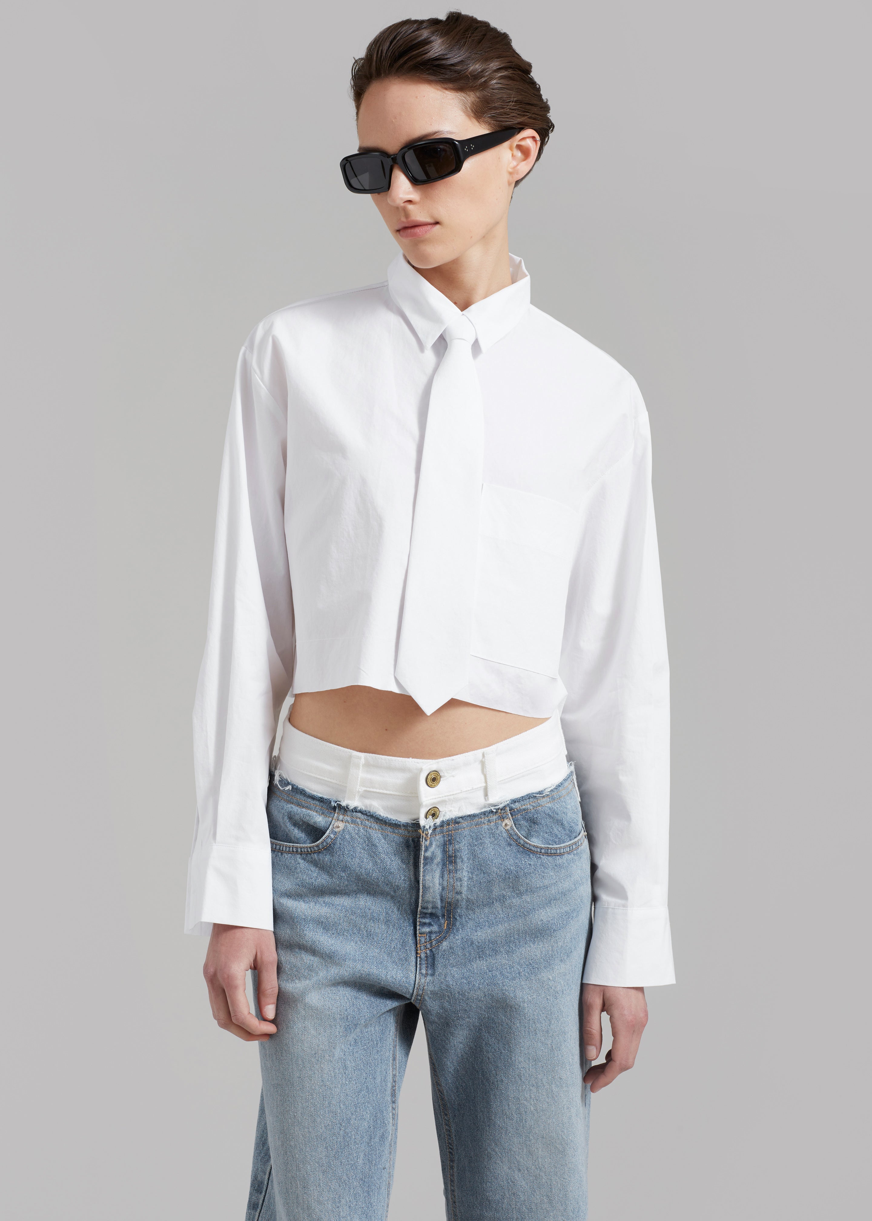 Annie Necktie Shirt - White – The Frankie Shop