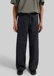 Antheor Drawstring Wide Leg Pants - Charcoal