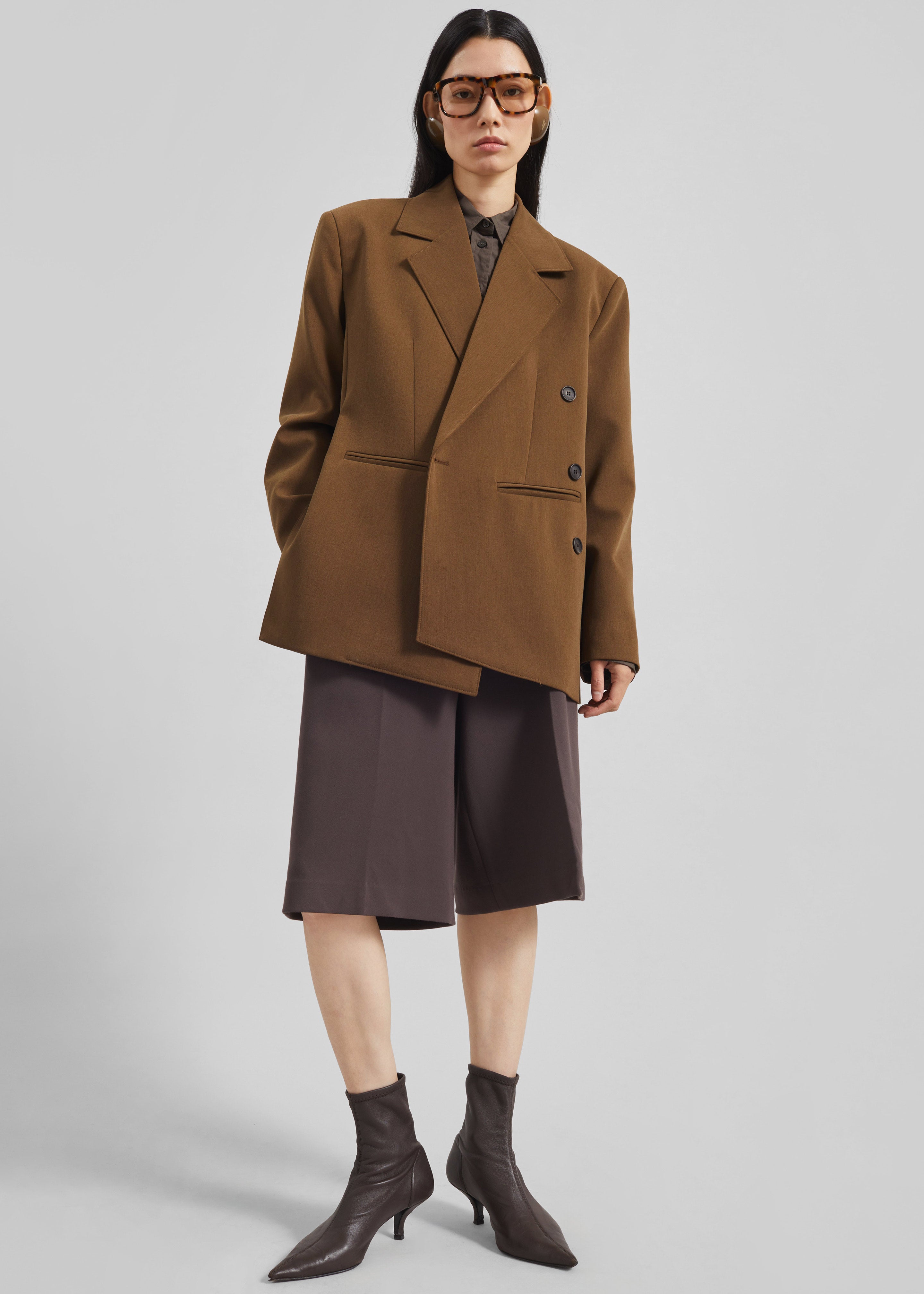 Antwerp Wrap Blazer - Brown - 6