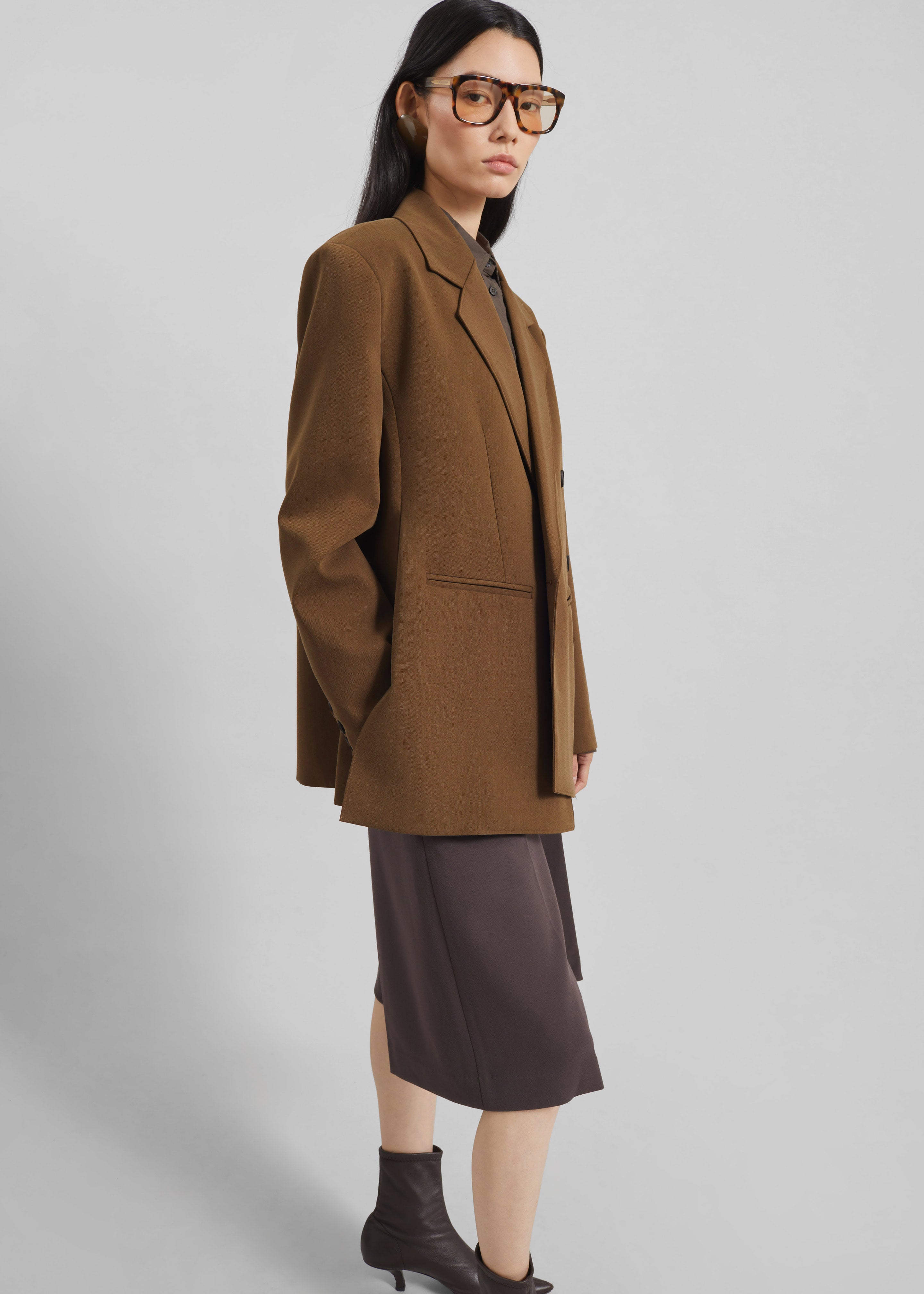 Antwerp Wrap Blazer - Brown - 5