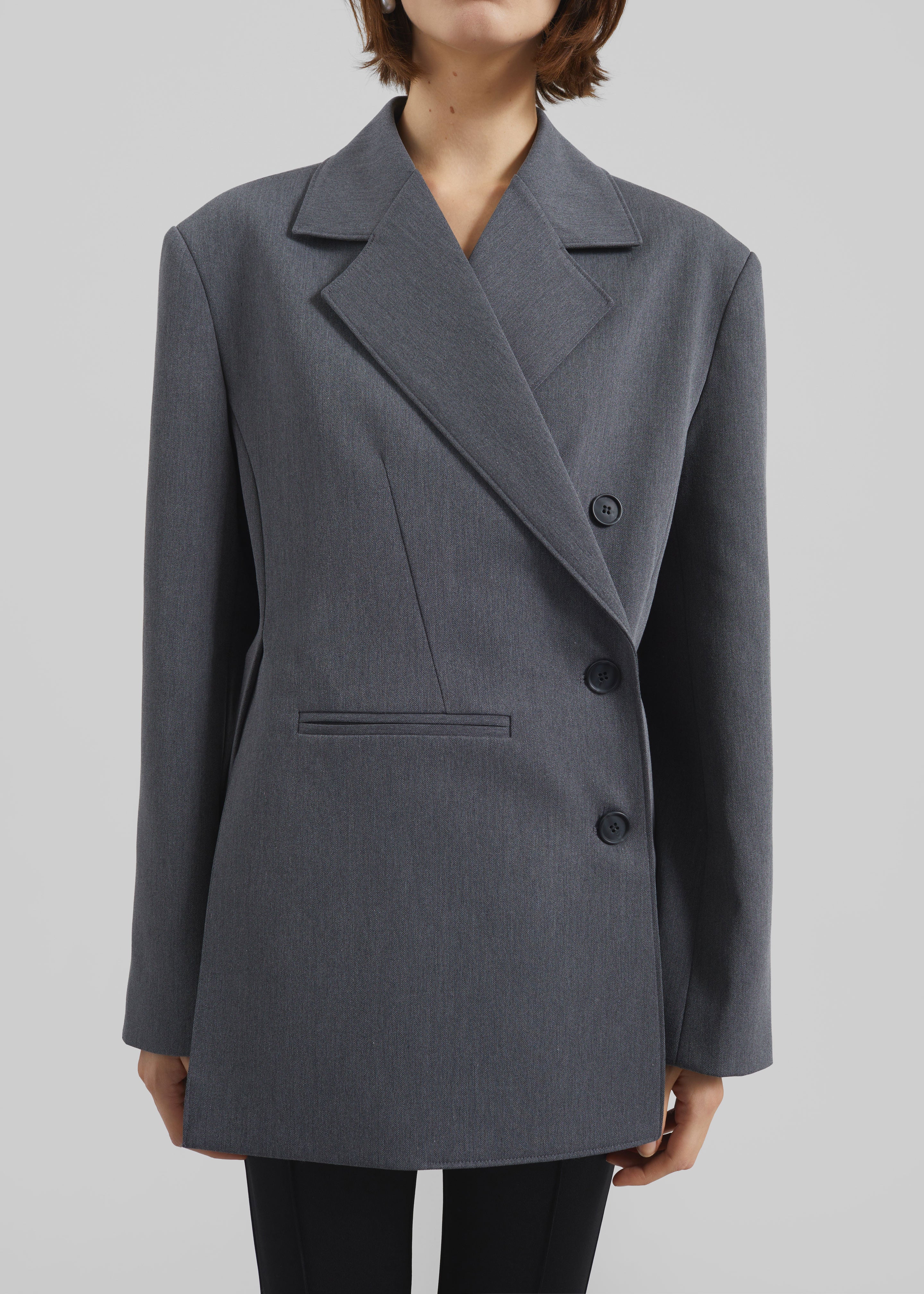 Antwerp Wrap Blazer - Grey - 4