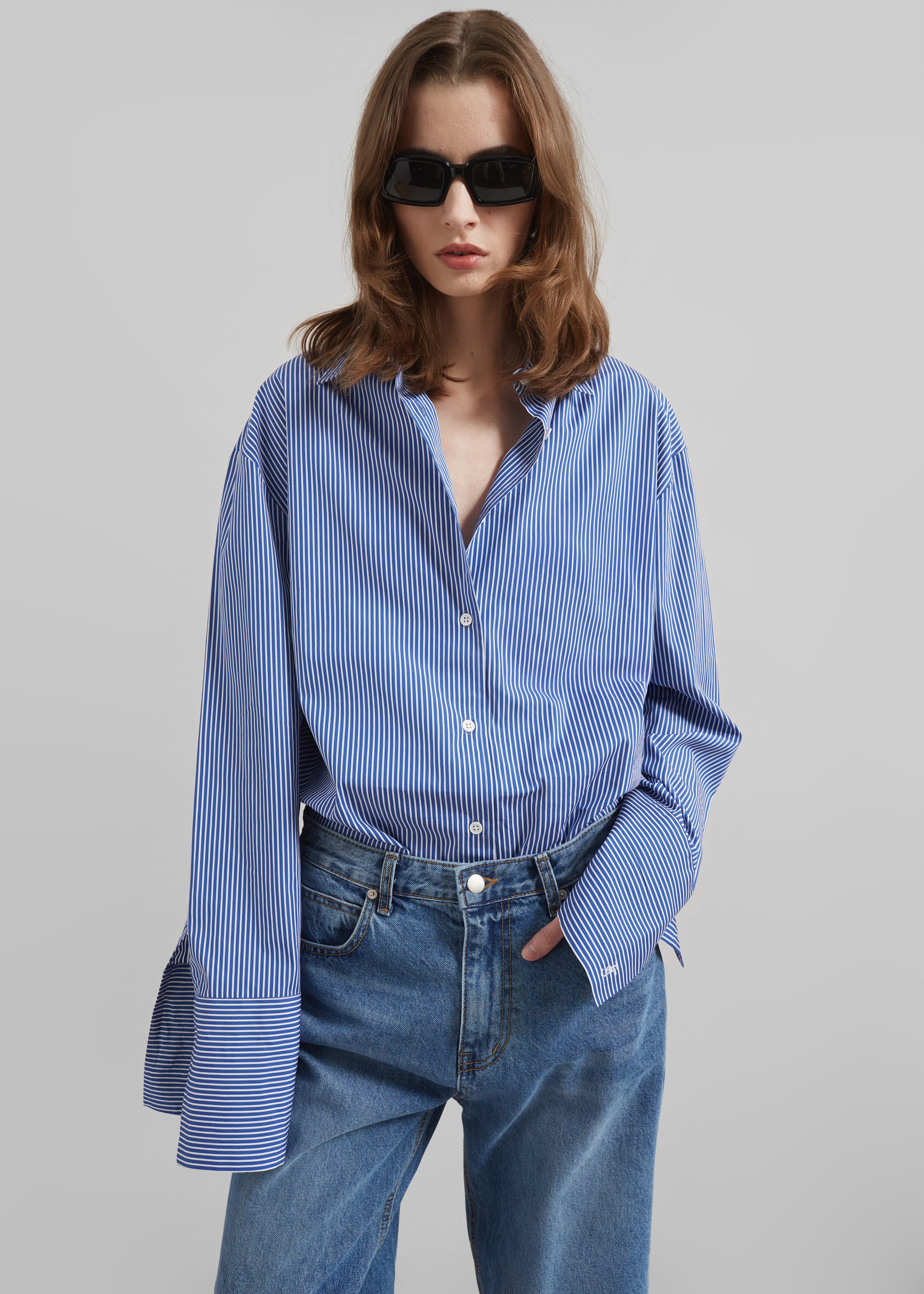 Anvers Striped Cotton Button Up Shirt - Blue/White Stripe – The