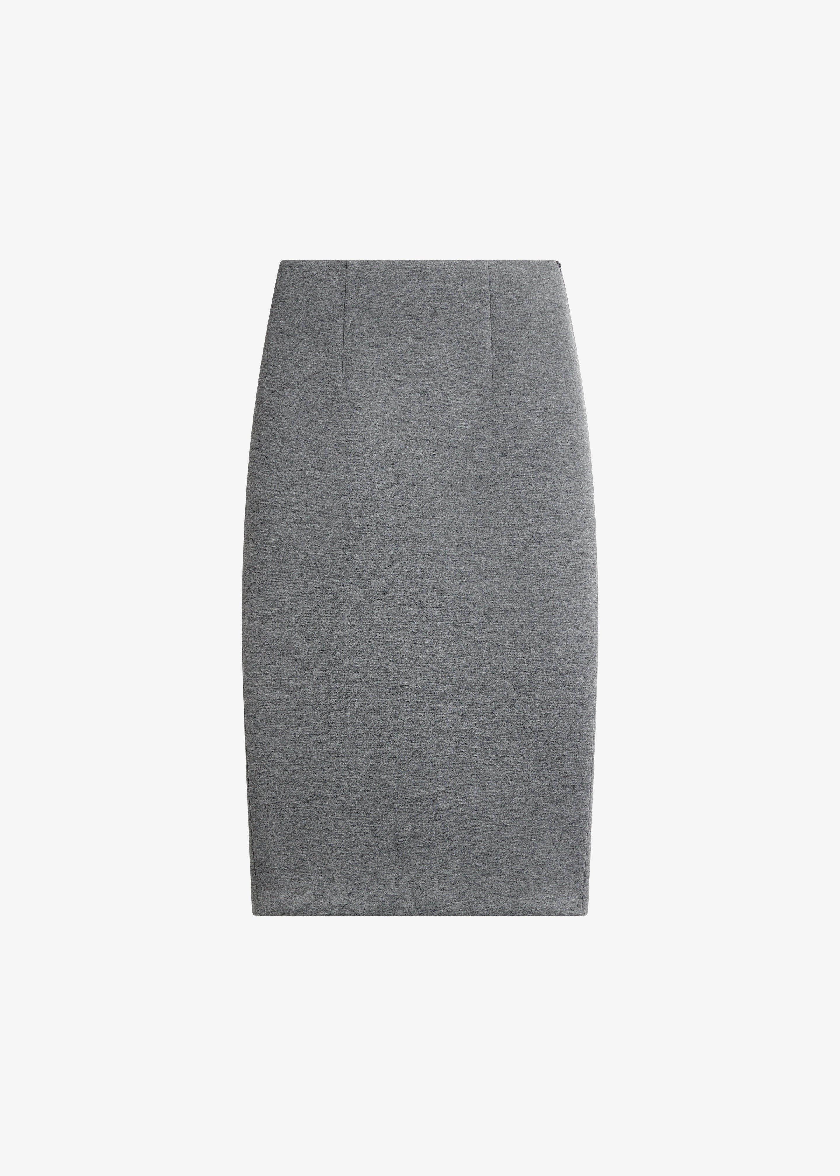 Anya Neoprene Midi Skirt - Grey Melange - 6
