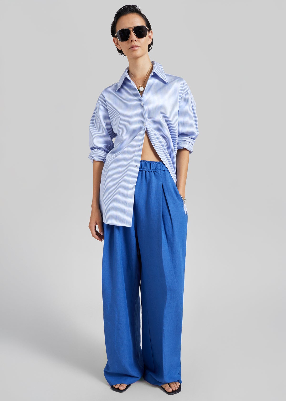 Anzio Wide Leg Pants - Cobalt - 1