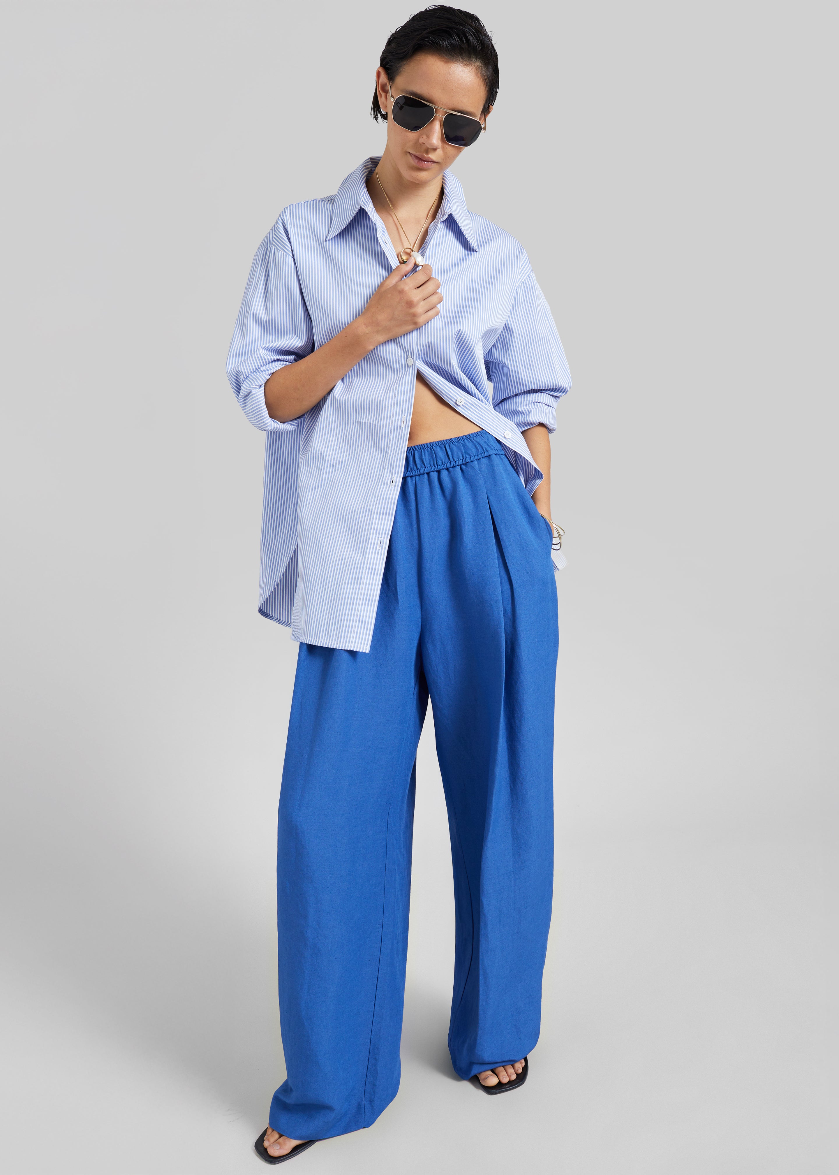 Anzio Wide Leg Pants - Cobalt - 5