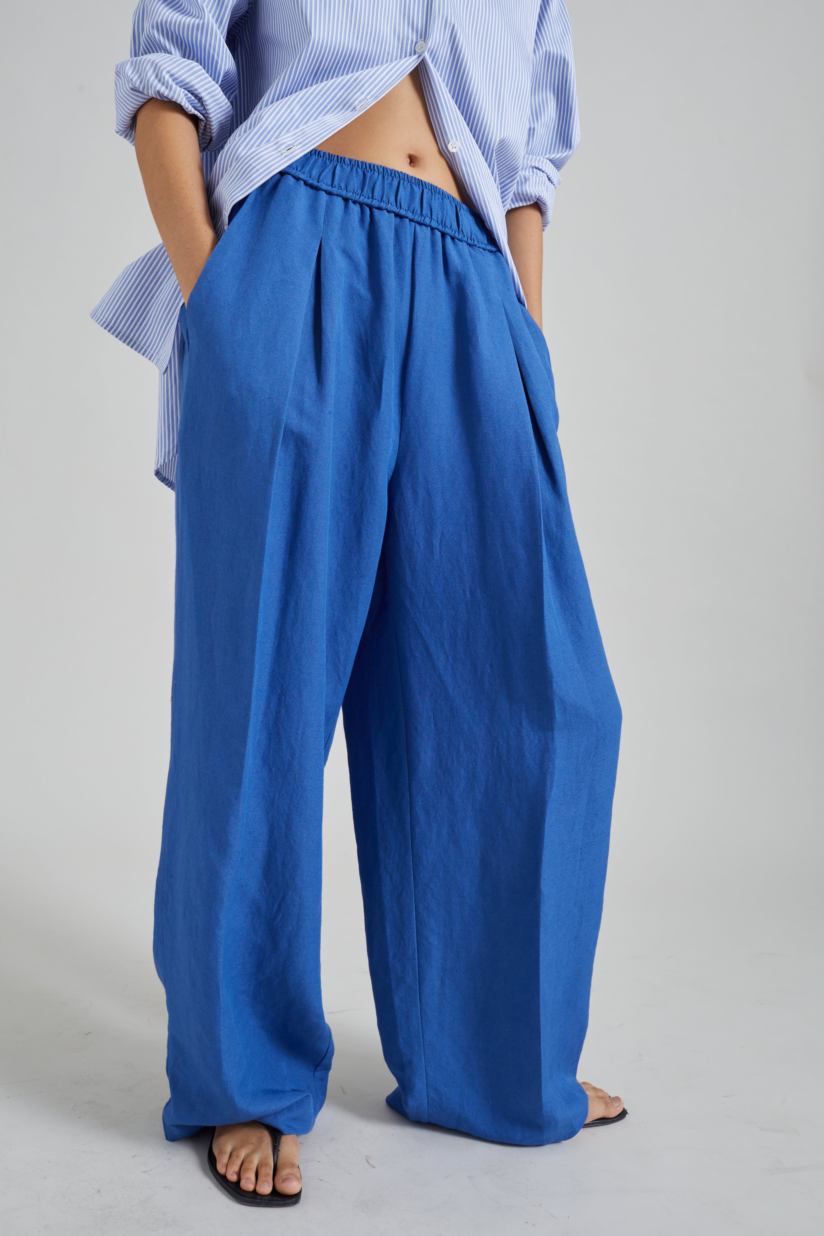 Anzio Wide Leg Pants - Cobalt - 2