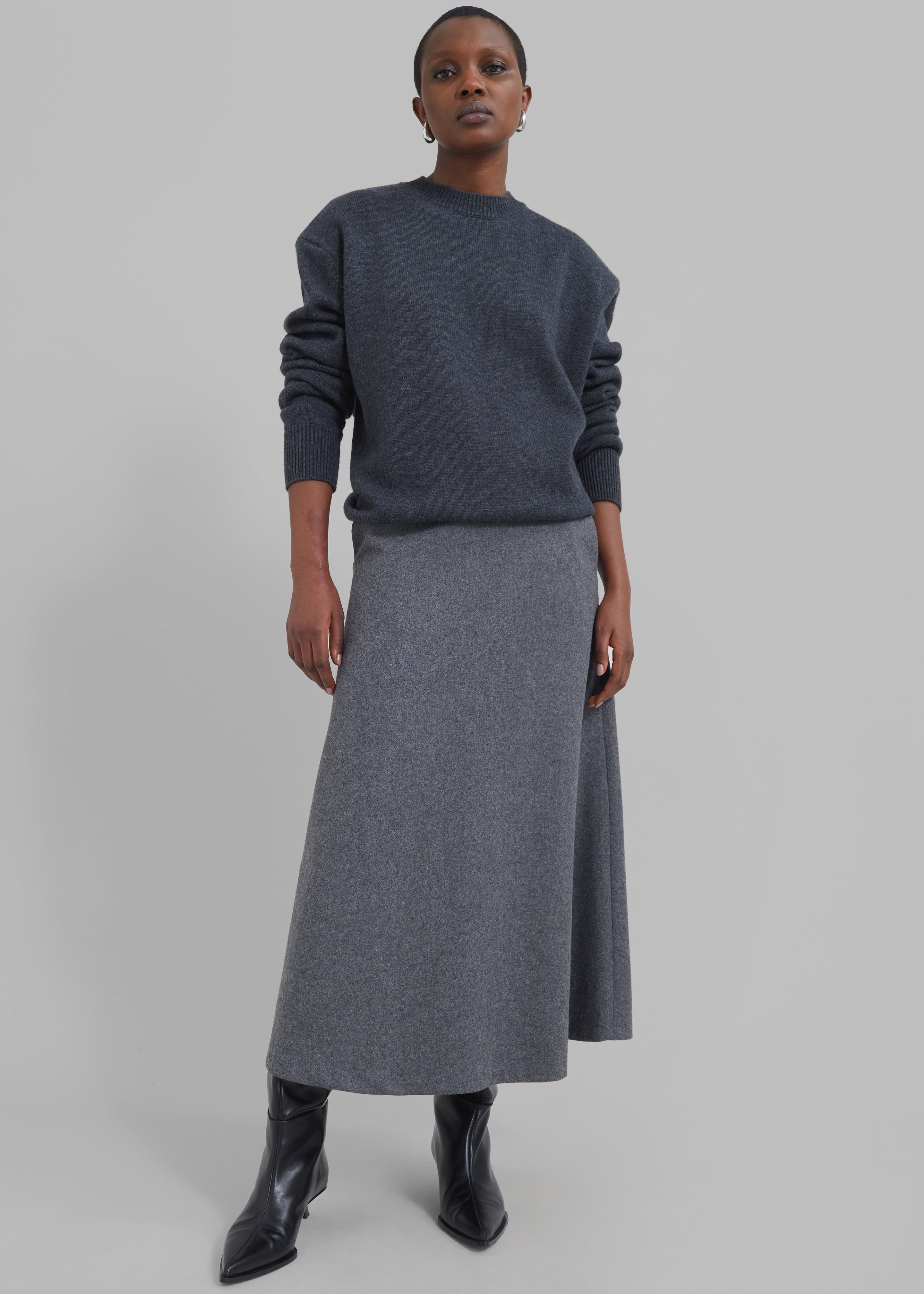 Arabella Midi Skirt - Grey – The Frankie Shop