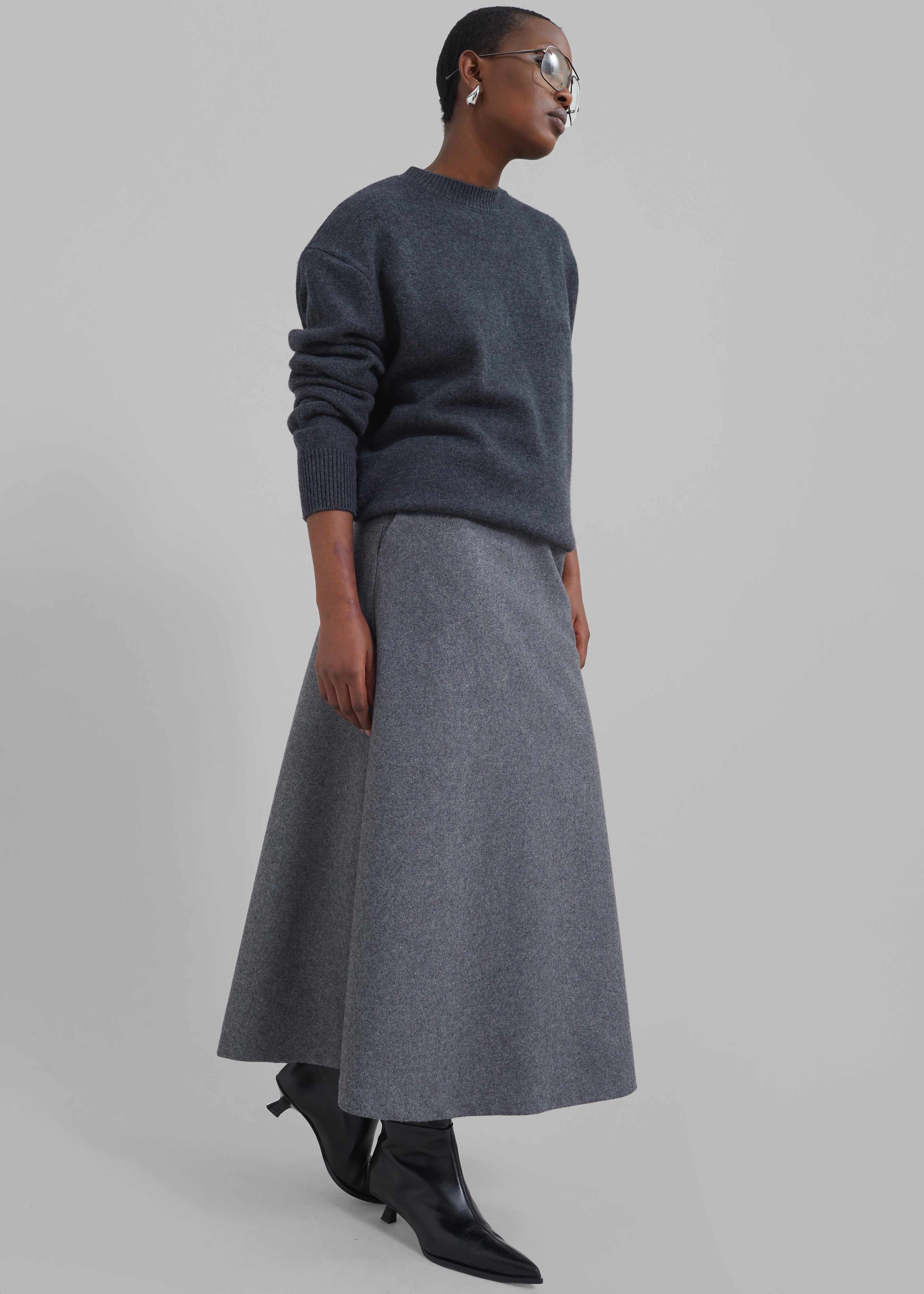 Arabella Midi Skirt - Grey - 3