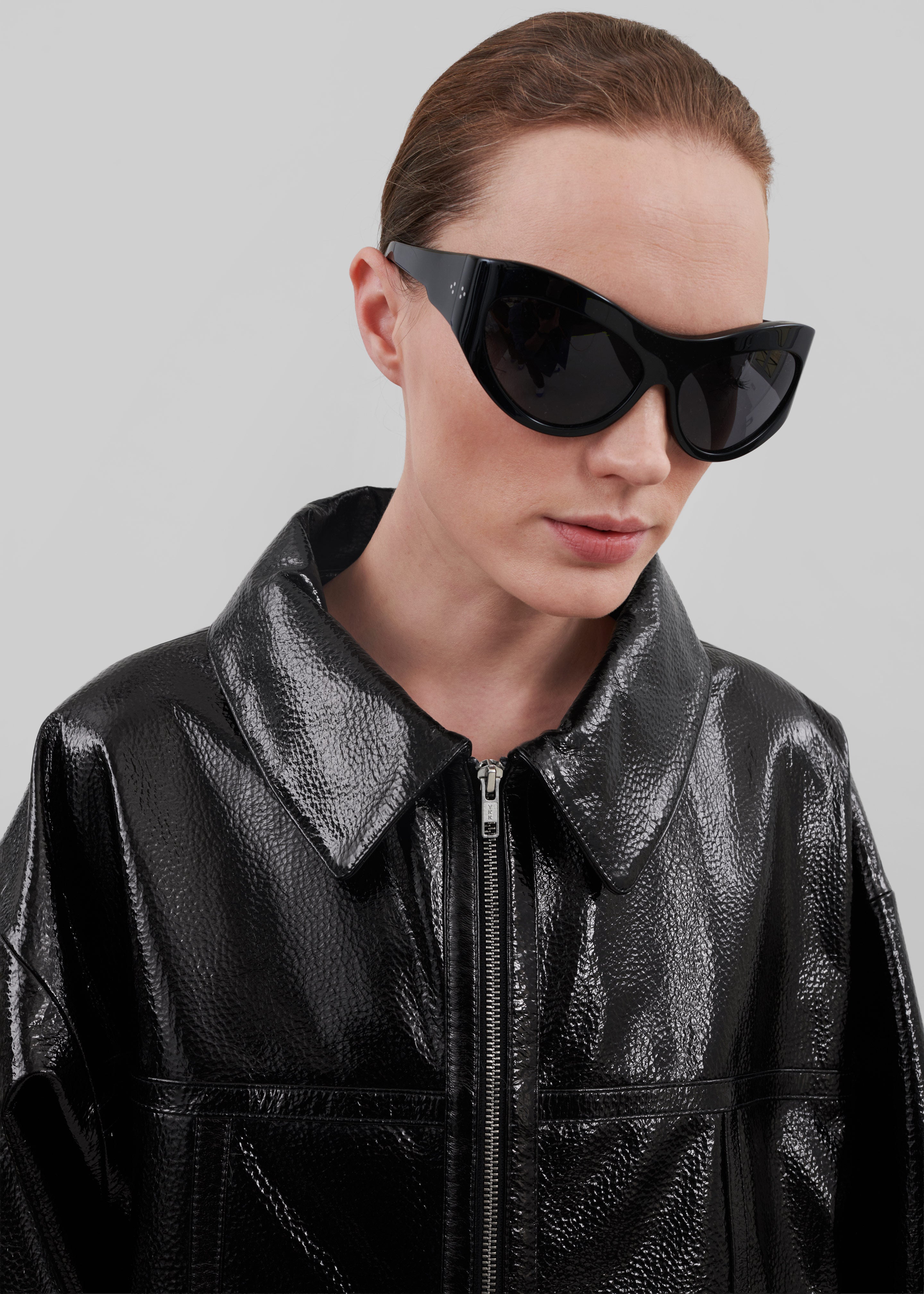 Arbor Crackled Faux Leather Jacket - Black – The Frankie Shop