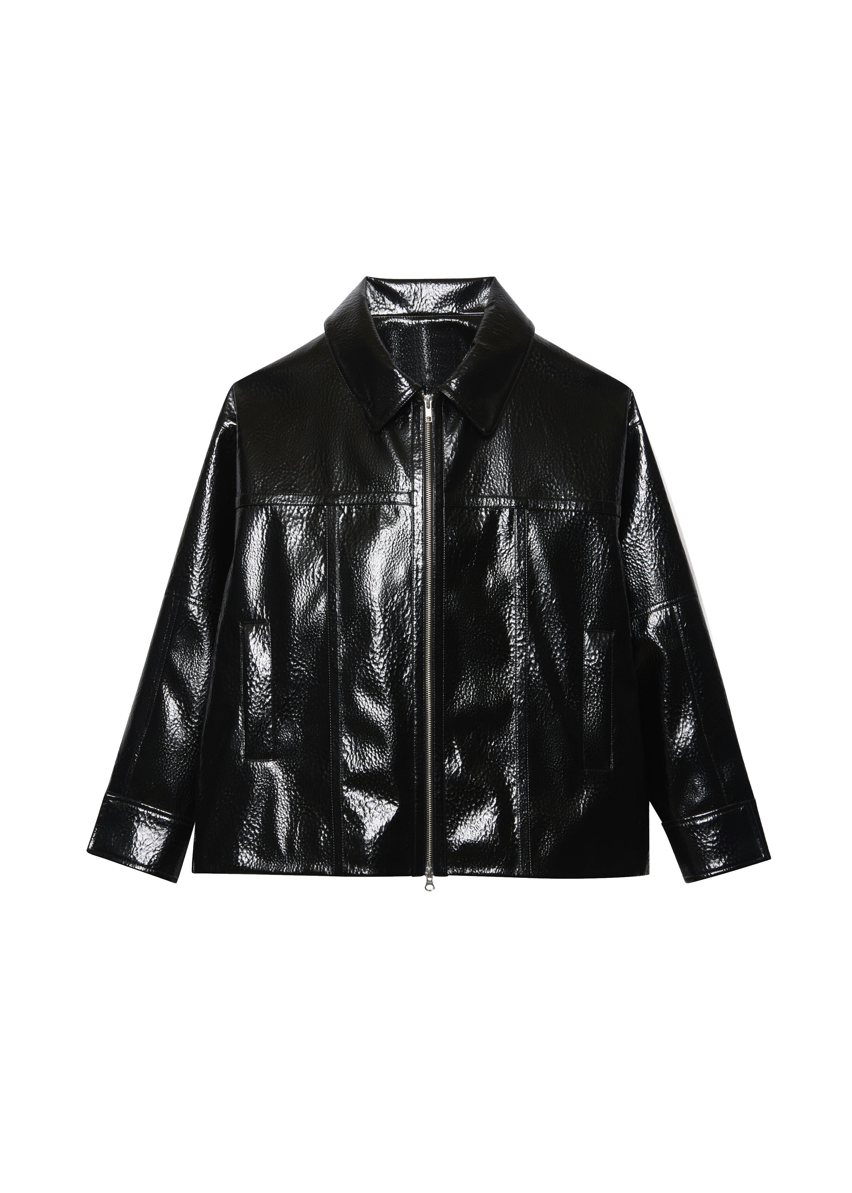 Arbor Crackled Faux Leather Jacket - Black - 10