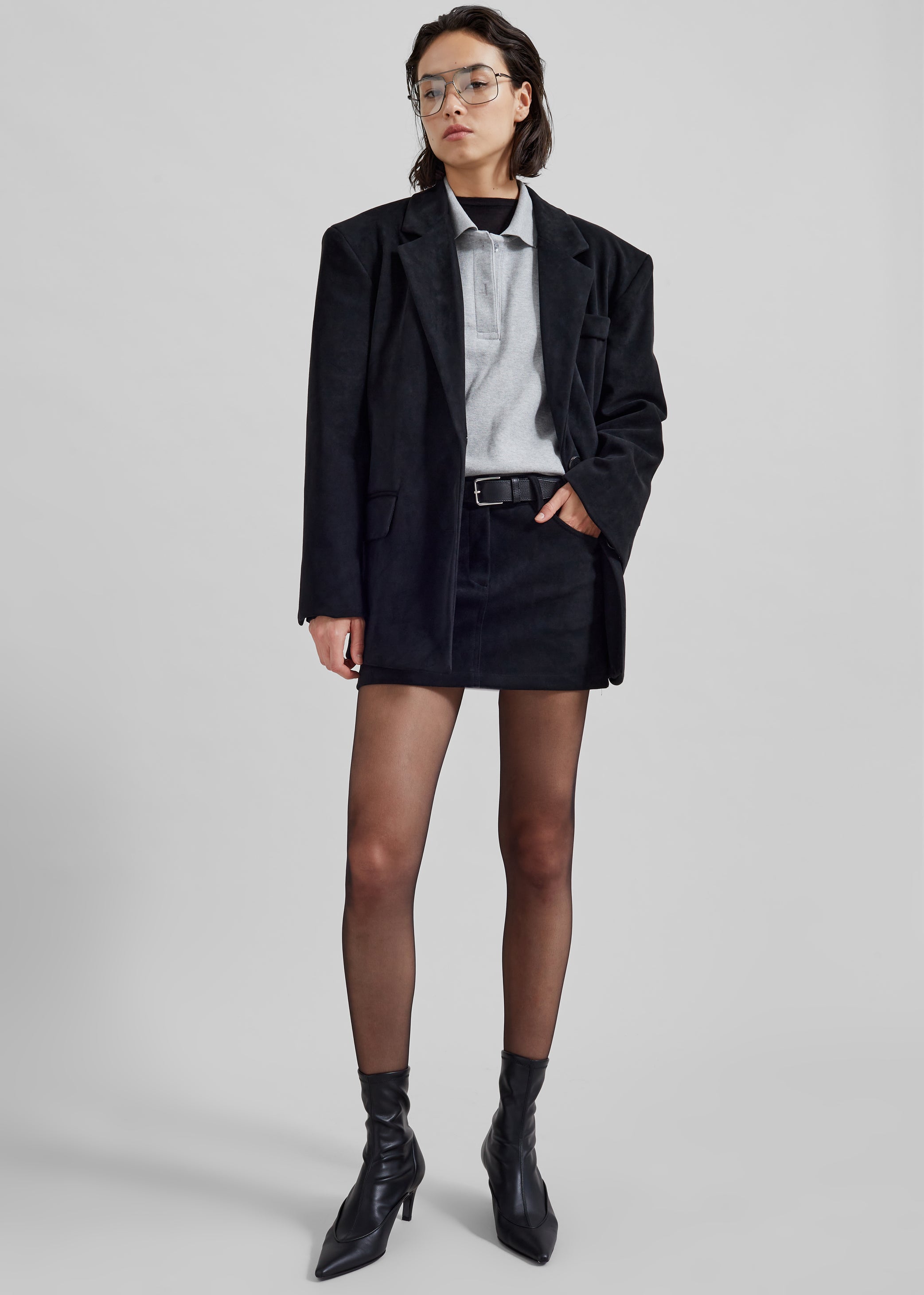 Shop the look image for Arda Crop Polo - Grey