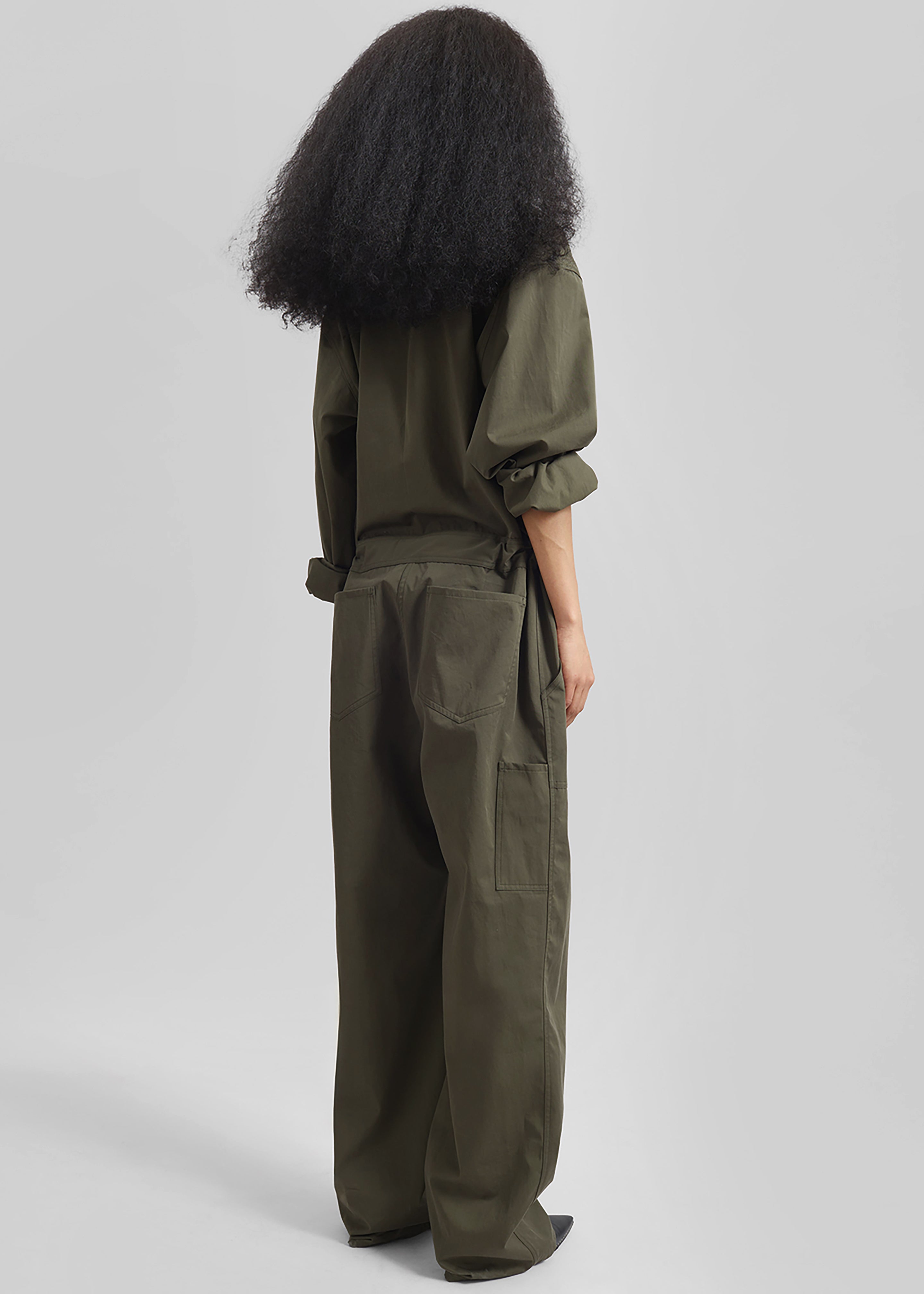 Ardea Cotton Utility Jumpsuit - Dark Olive – The Frankie Shop