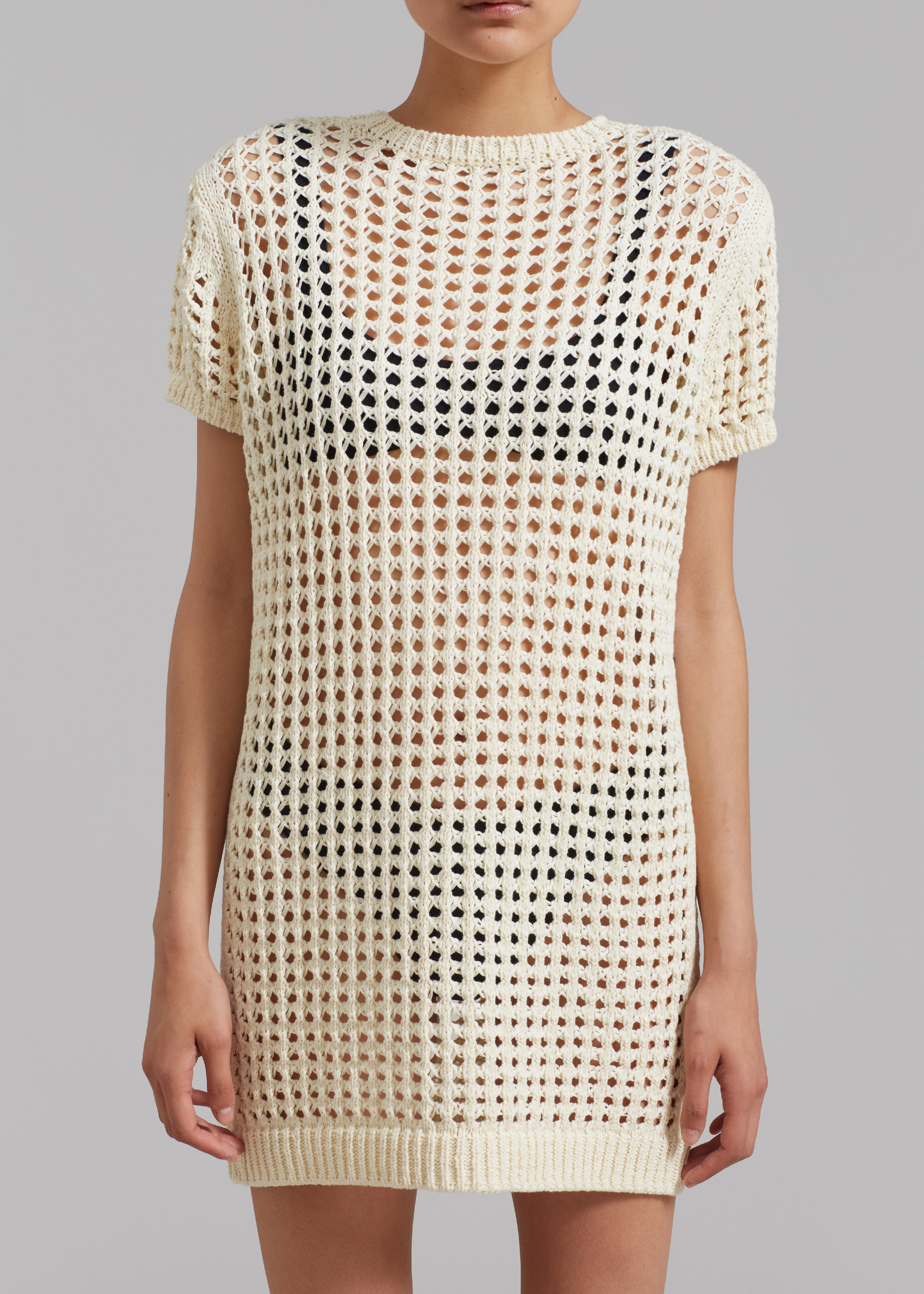 Ari Knit Mini Dress - Cream - 6