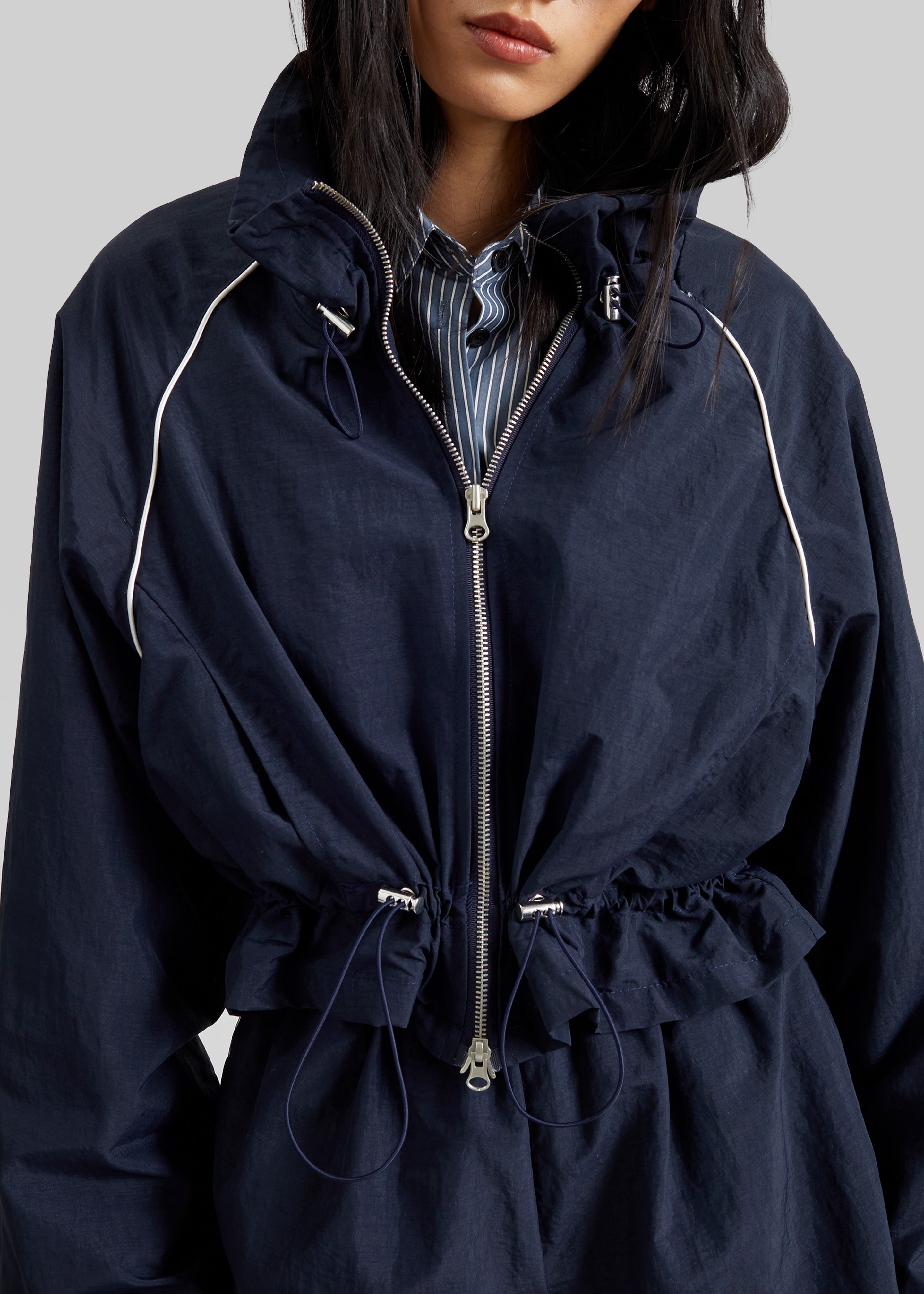 Arizona Drawstring Track Jacket - Navy – The Frankie Shop