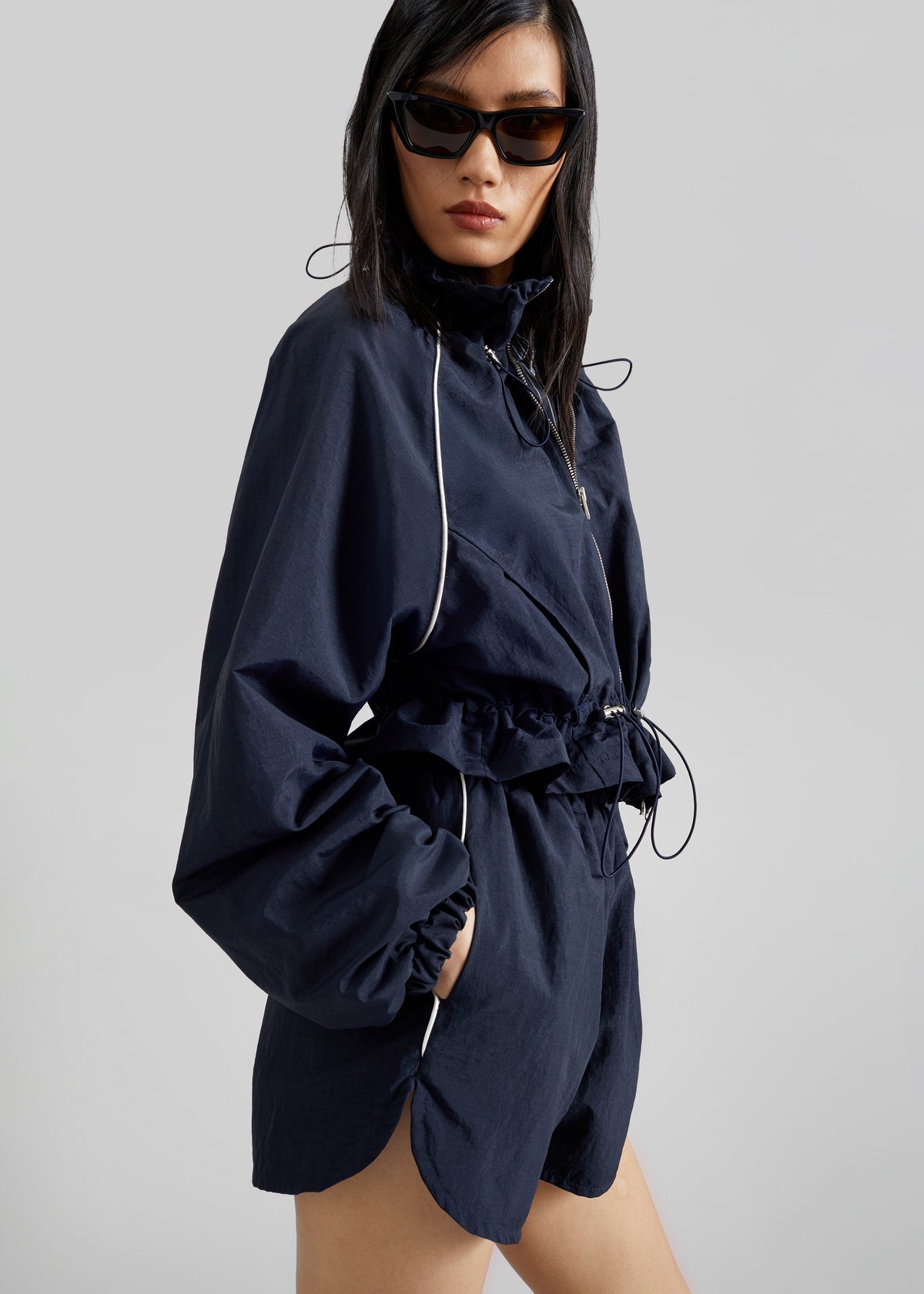 Arizona Drawstring Track Jacket - Navy - 5