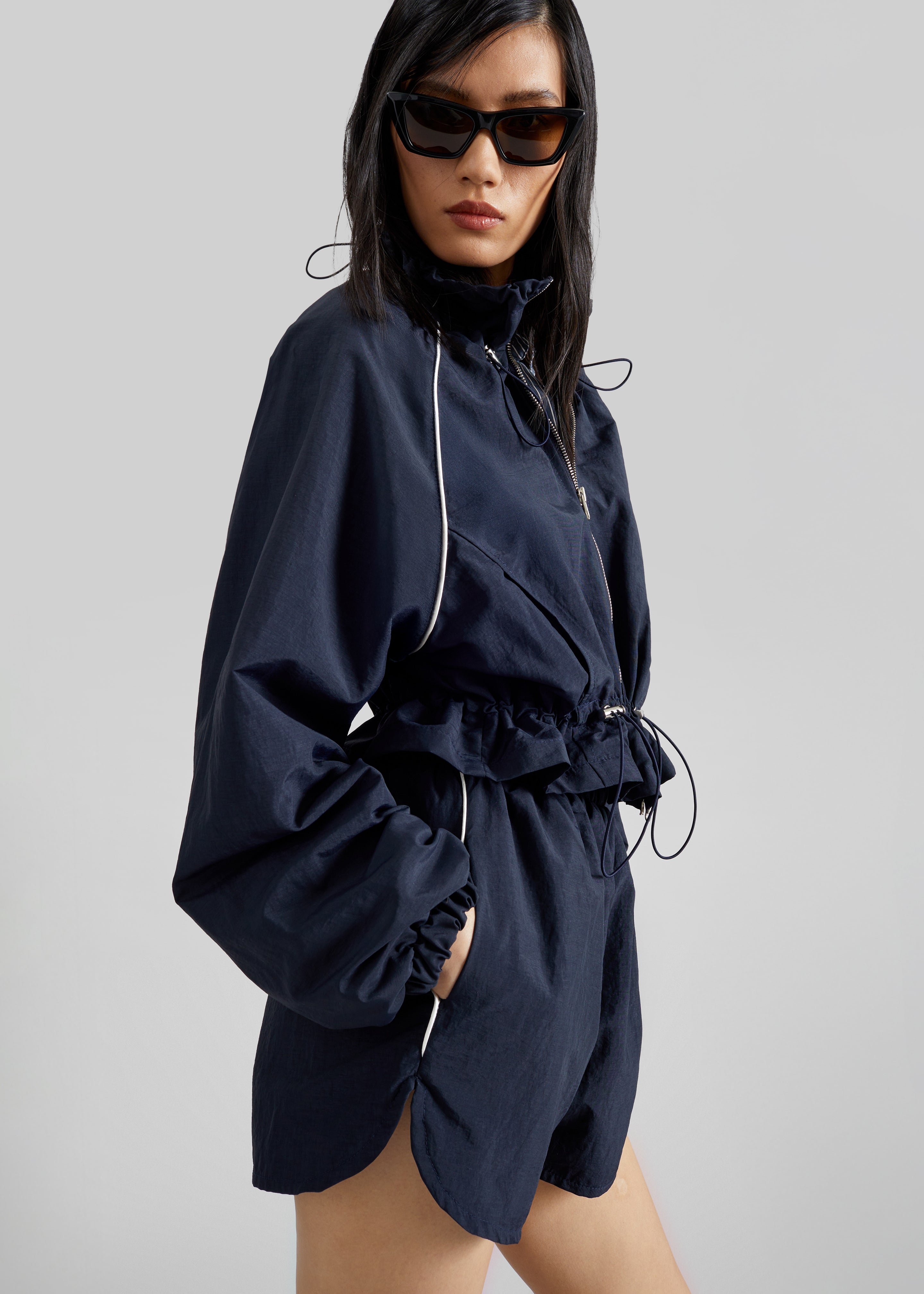 Arizona Drawstring Track Jacket - Navy - 5