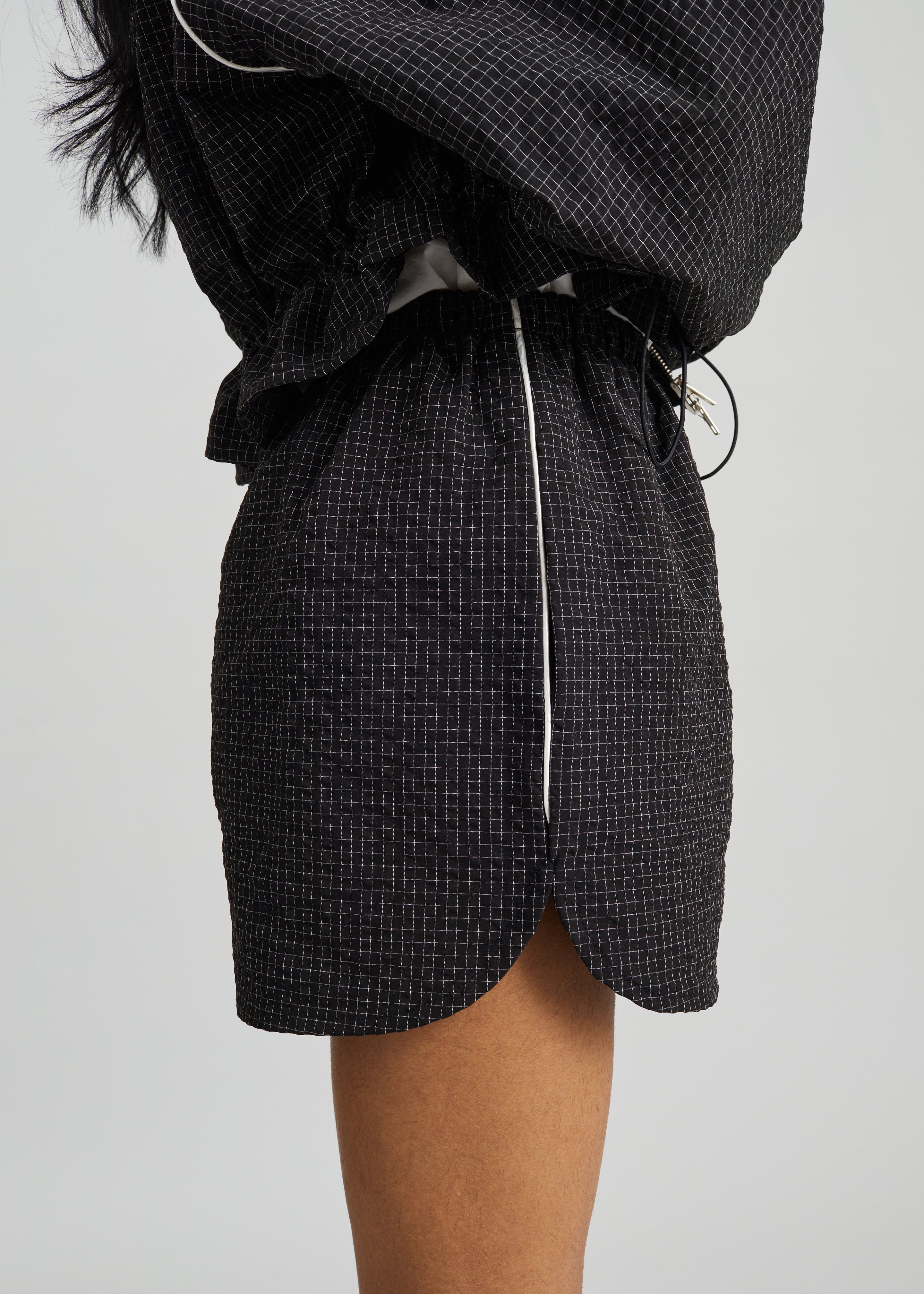 Arizona Seersucker Track Shorts - Checked Black – The Frankie Shop