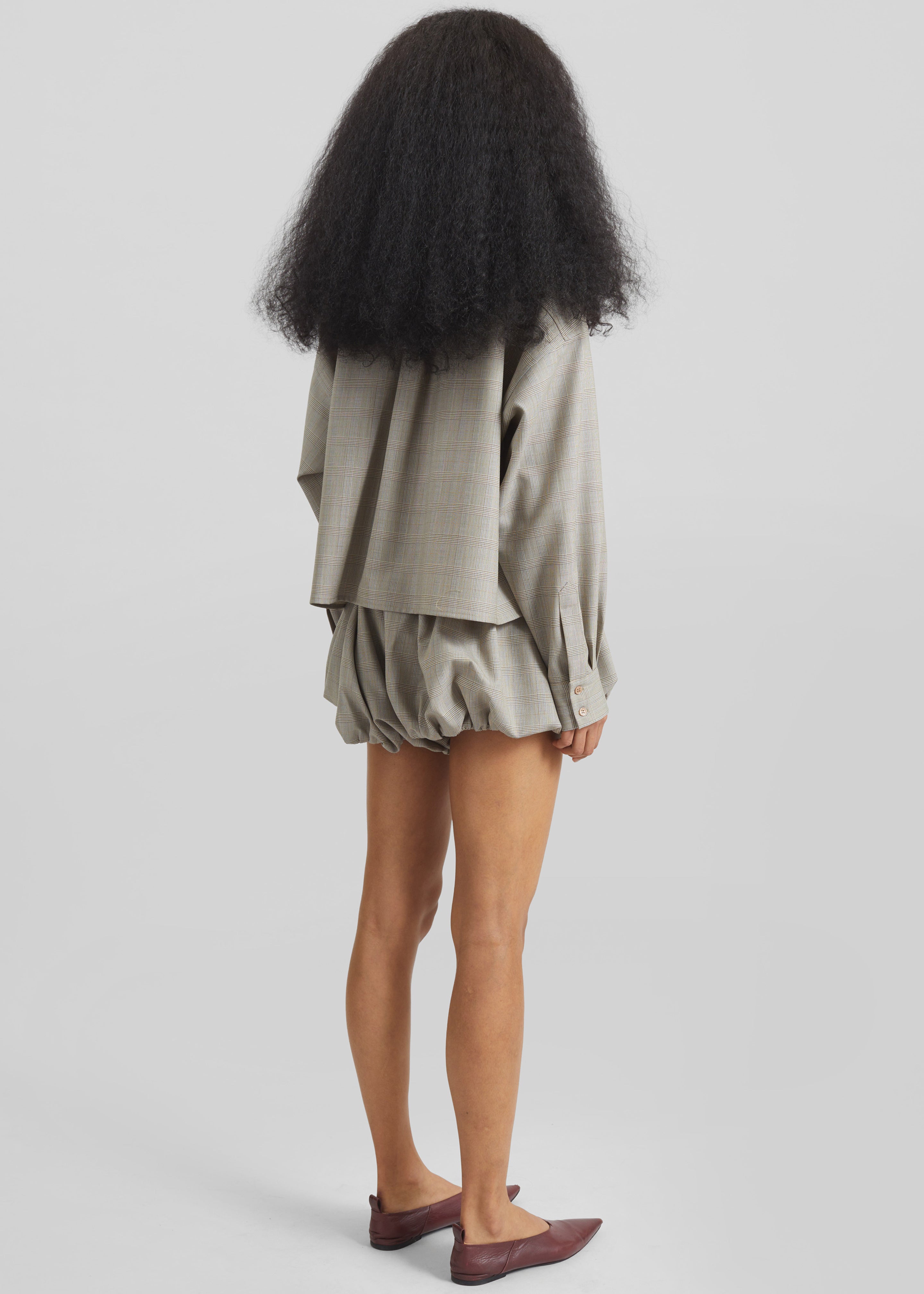 Arlen Boxy Shirt - Beige Glen Plaid - 7