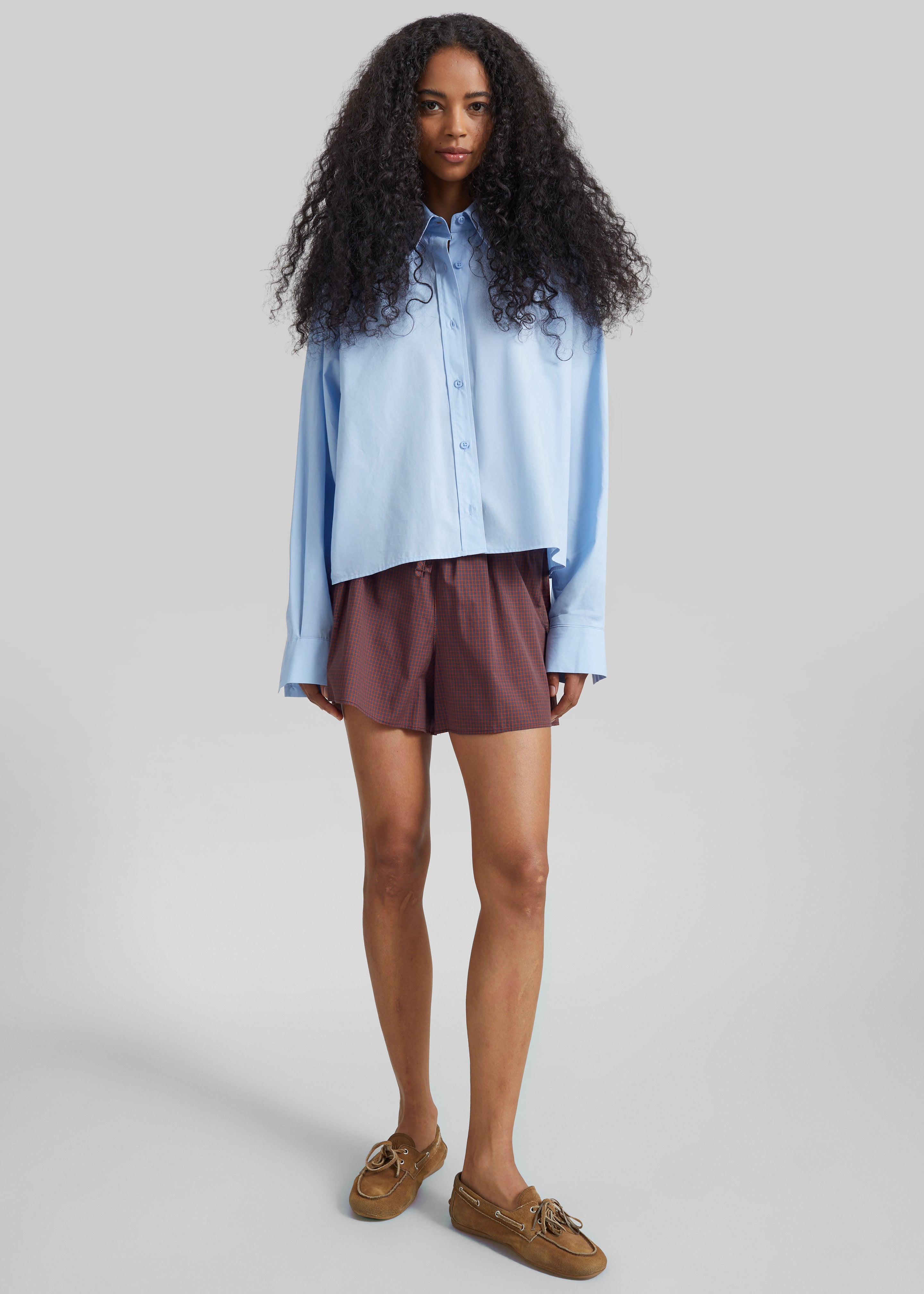 Arlen Cotton Boxy Shirt - Light Blue - 7