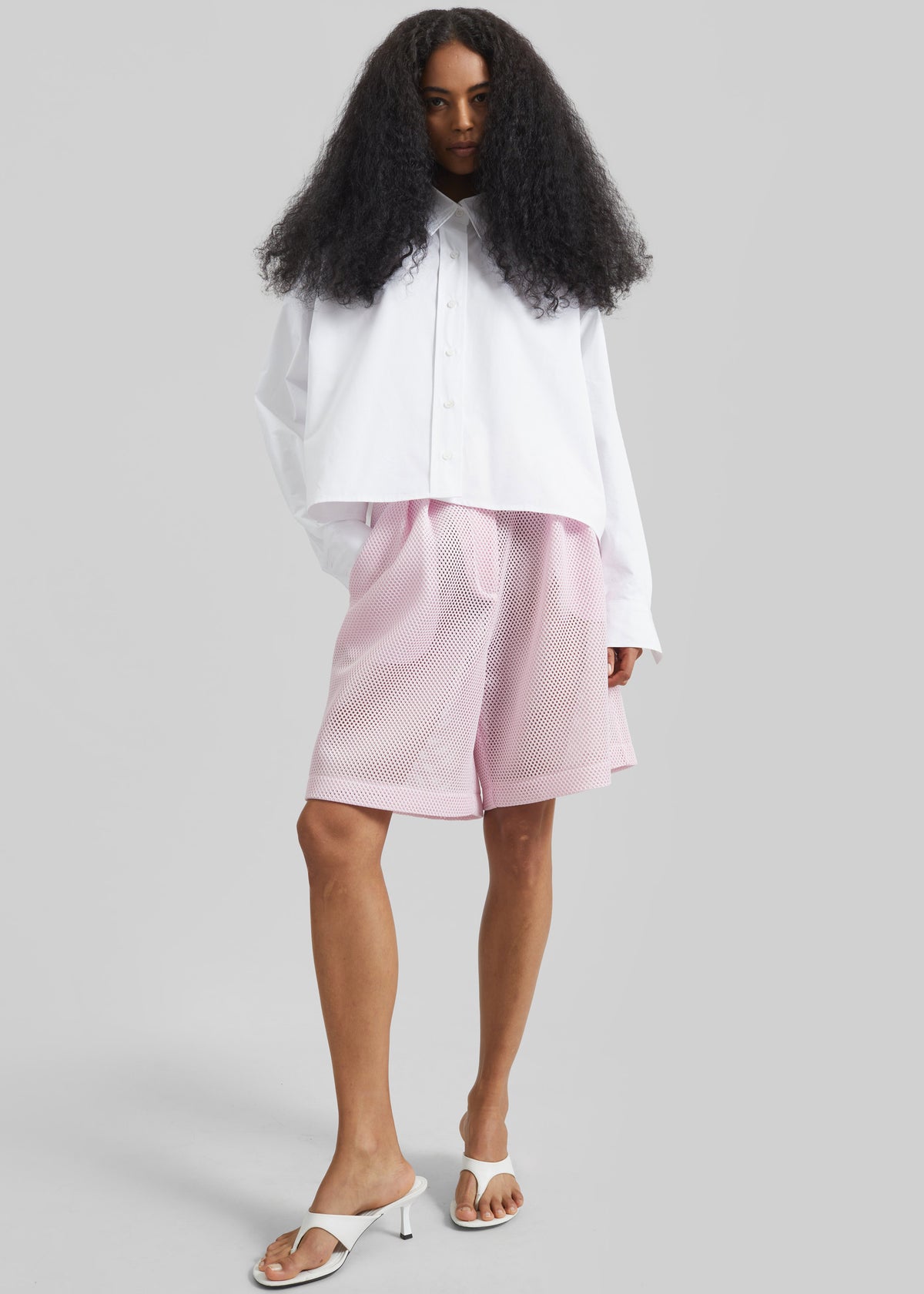 Arlen Cotton Boxy Shirt - White - 2