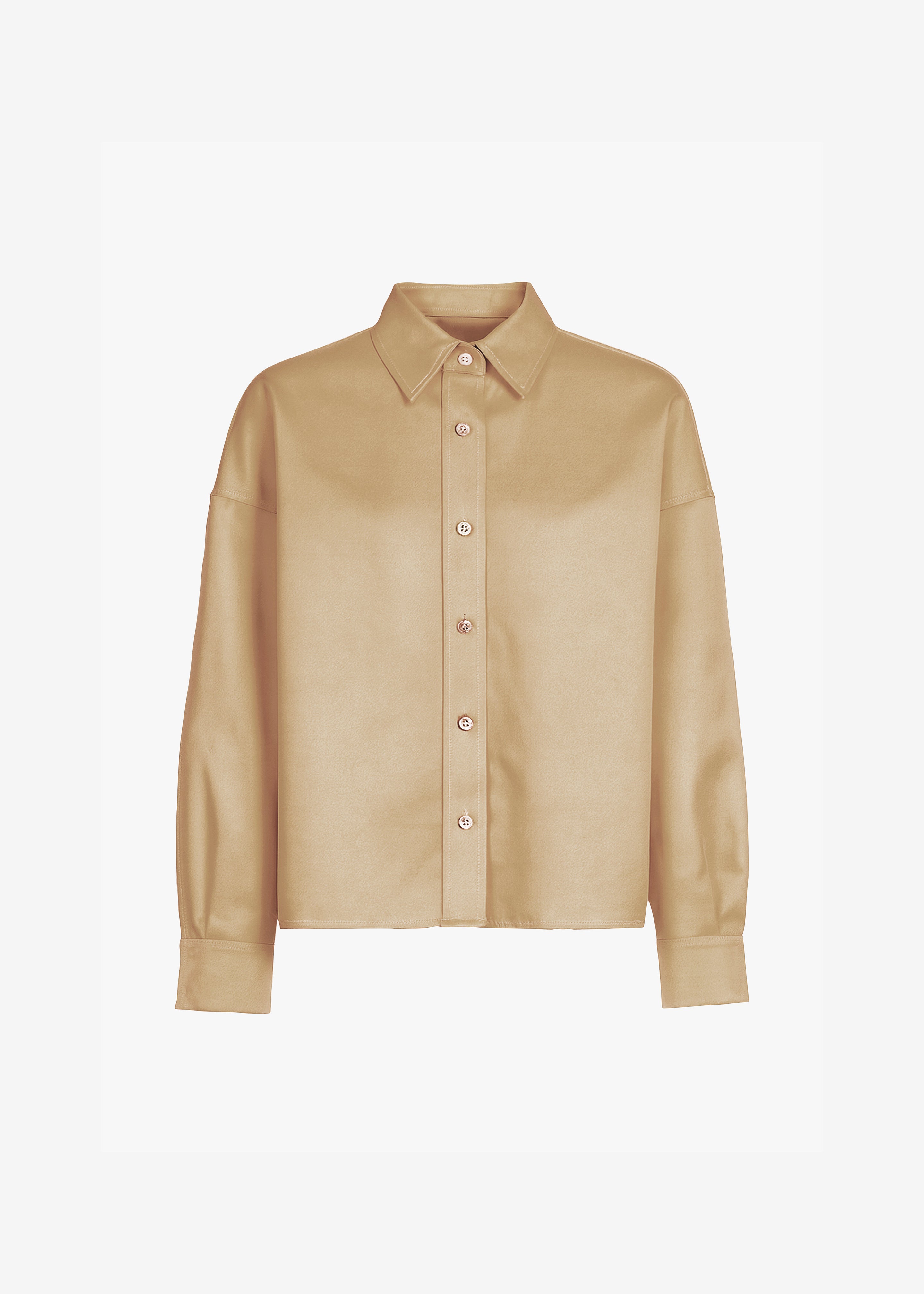 Arlen Satin Boxy Shirt - Beige – The Frankie Shop